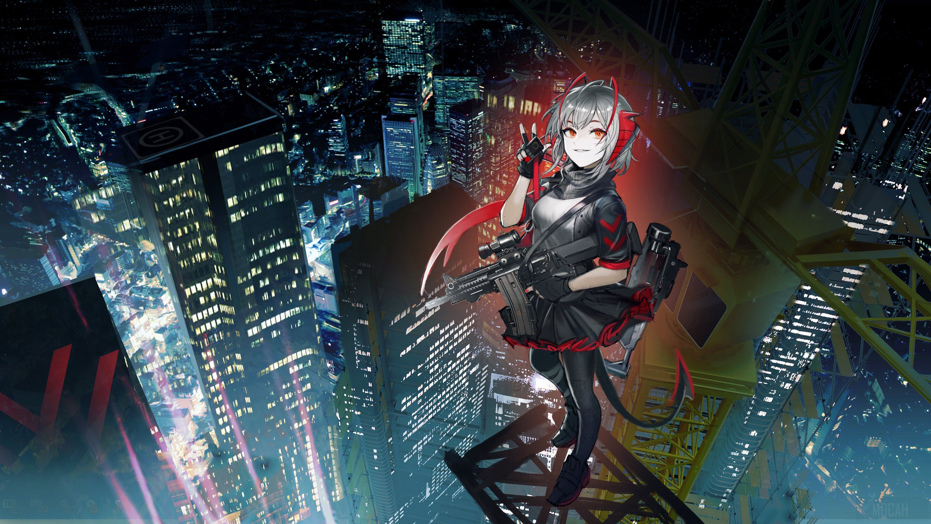 3840x2160 4k Anime Buildings Wallpaper