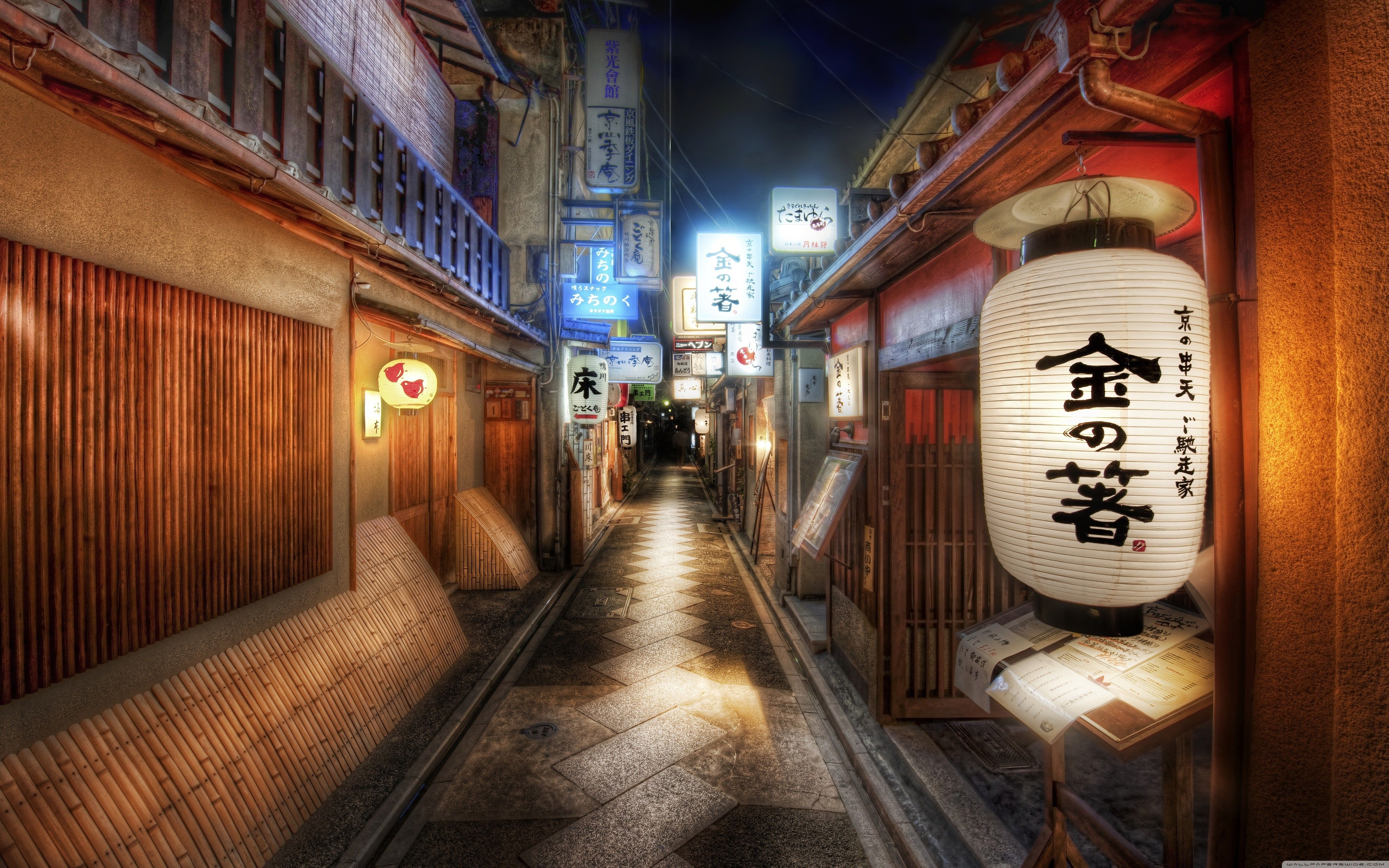 5120x3200 cityscape anime architecture building japanese hdr night lights bamboo clouds japan city street 1080P, 2k, 4k Full HD Wallpaper, Background Free Download