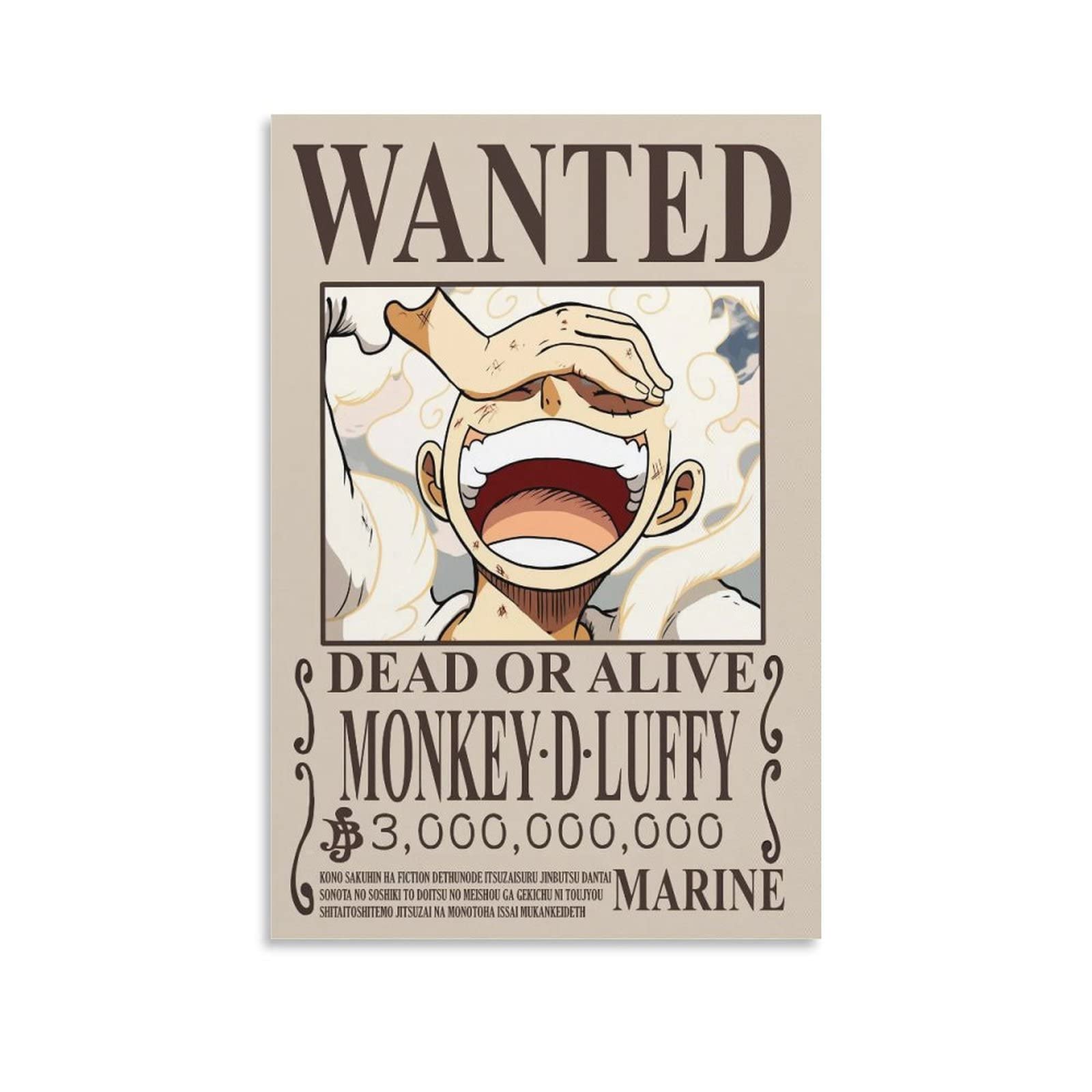 1600x1600 Anime Cartoon Monkey D. Luffy Latest 3 Billion Bailey Wanted Posters Five Gear Sun God Nika Form Aesthetic Room Decor Merch Art Wall Print Wallpaper for Bedroom for Teen Girls Boys