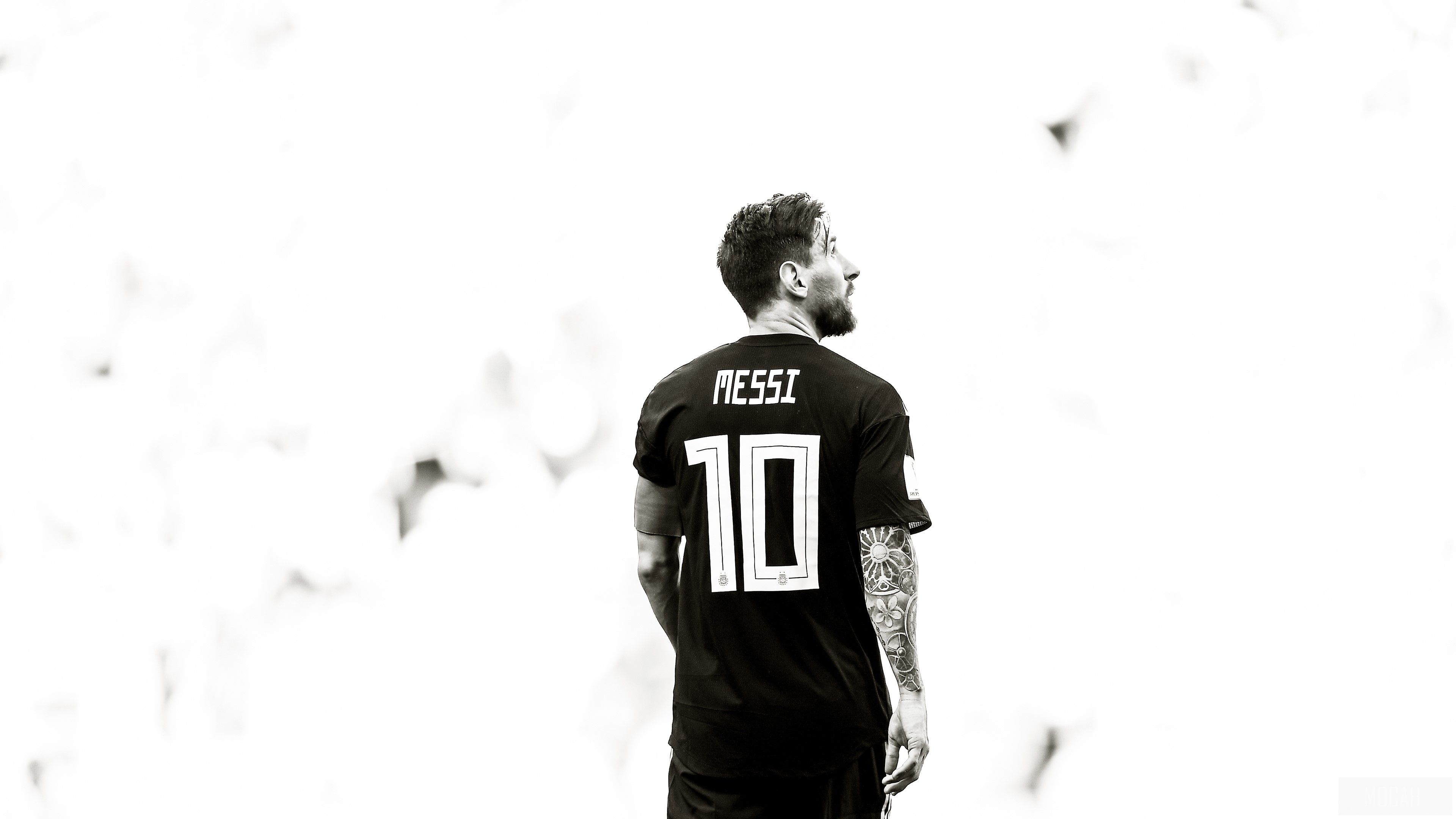 3840x2160 Lionel Messi Monochrome 4k Gallery HD Wallpaper