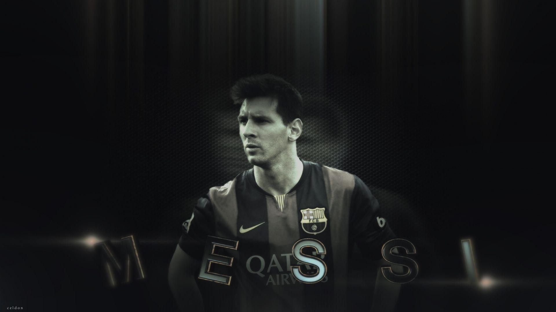 1920x1080 Black And White Wallpaper Of Messi