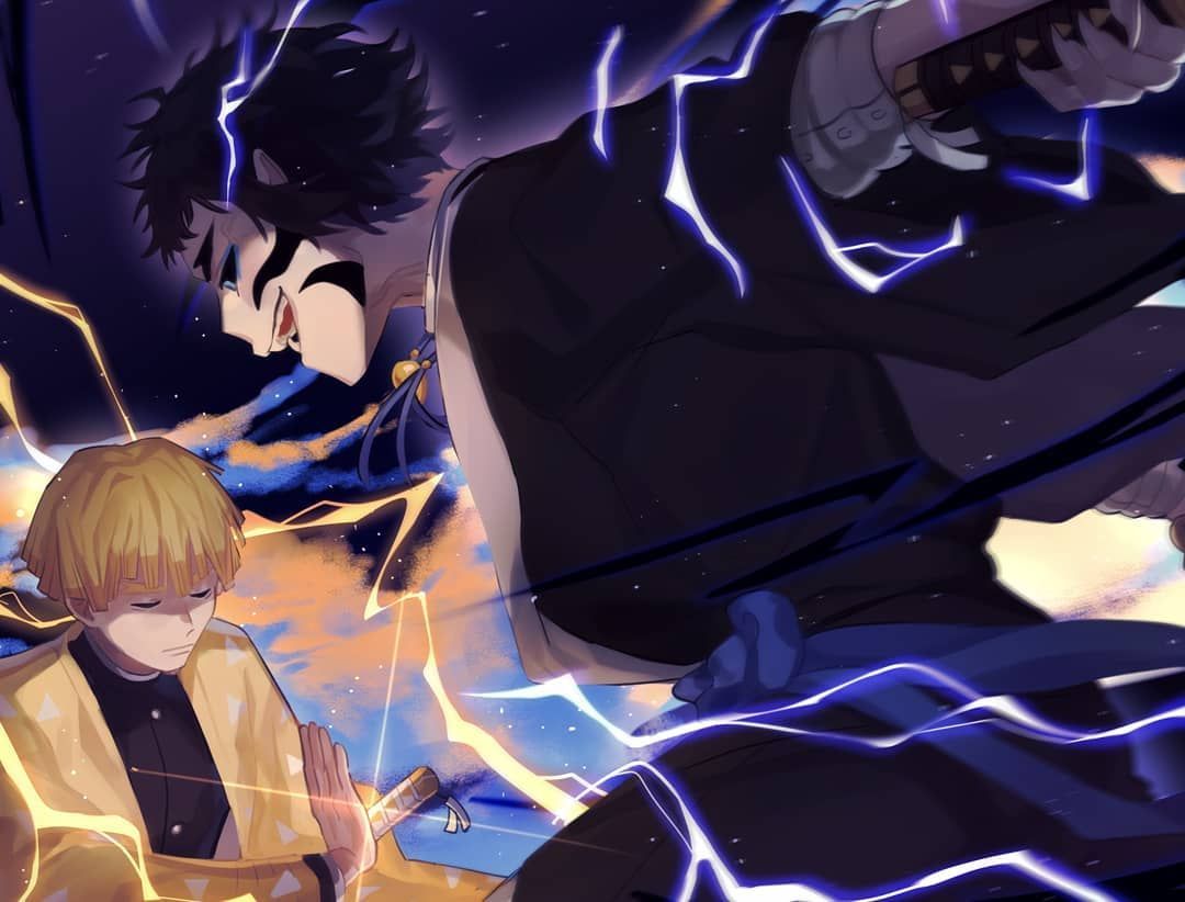 1080x822 seph! comms closed on Instagram: “some zenitsu vs kaigaku for a zine <3 zoom for full bc i cropped out the badly draw. Best anime drawings, Dragon manga, Anime
