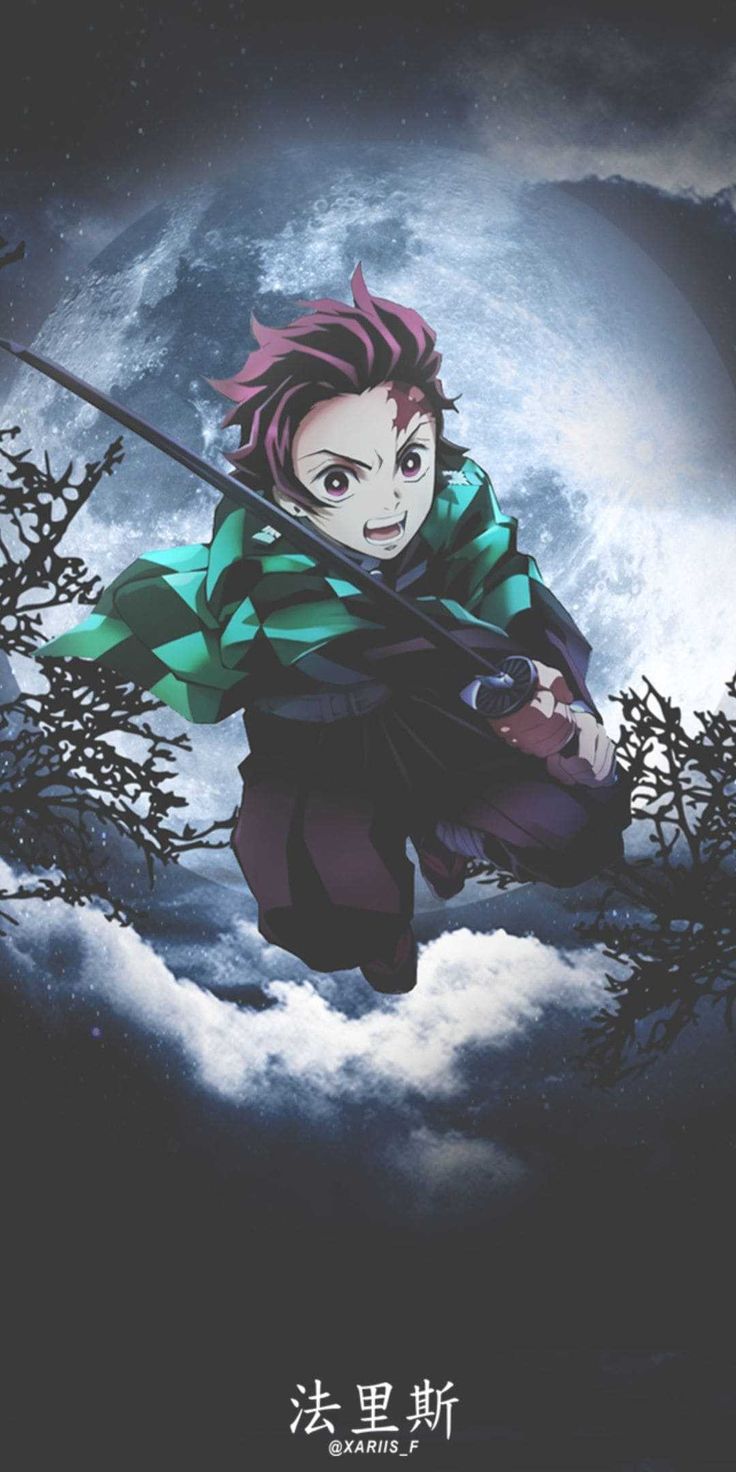 736x1472 Tanjiro Wallpaper Discover more Aesthetic, animated, Face, iPad, kamado demon wallpaper. ht. HD anime wallpaper, Anime wallpaper download, Cool anime wallpaper