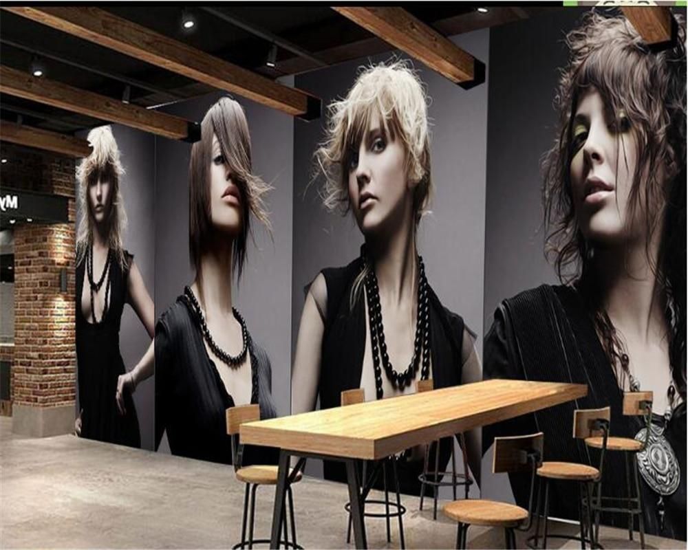 1000x800 Beauty Salon Fashion Hairstyles Photo Wallpaper 3D Wall Mural for Business. Hair salon design, Hair photo, Salon style