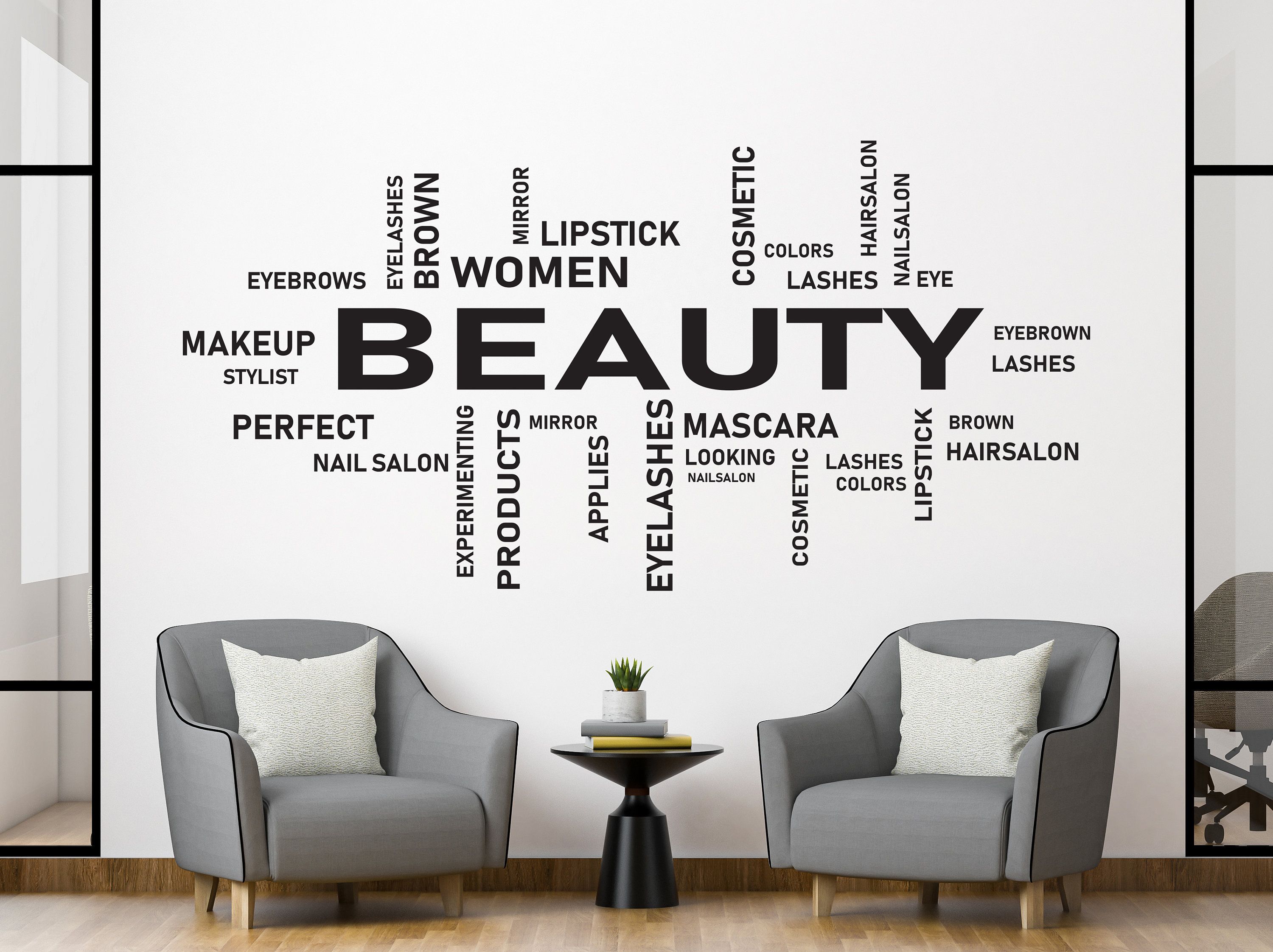 3000x2244 Beauty Salon Wall Decal Beauty Words Cloud Spa Manicure