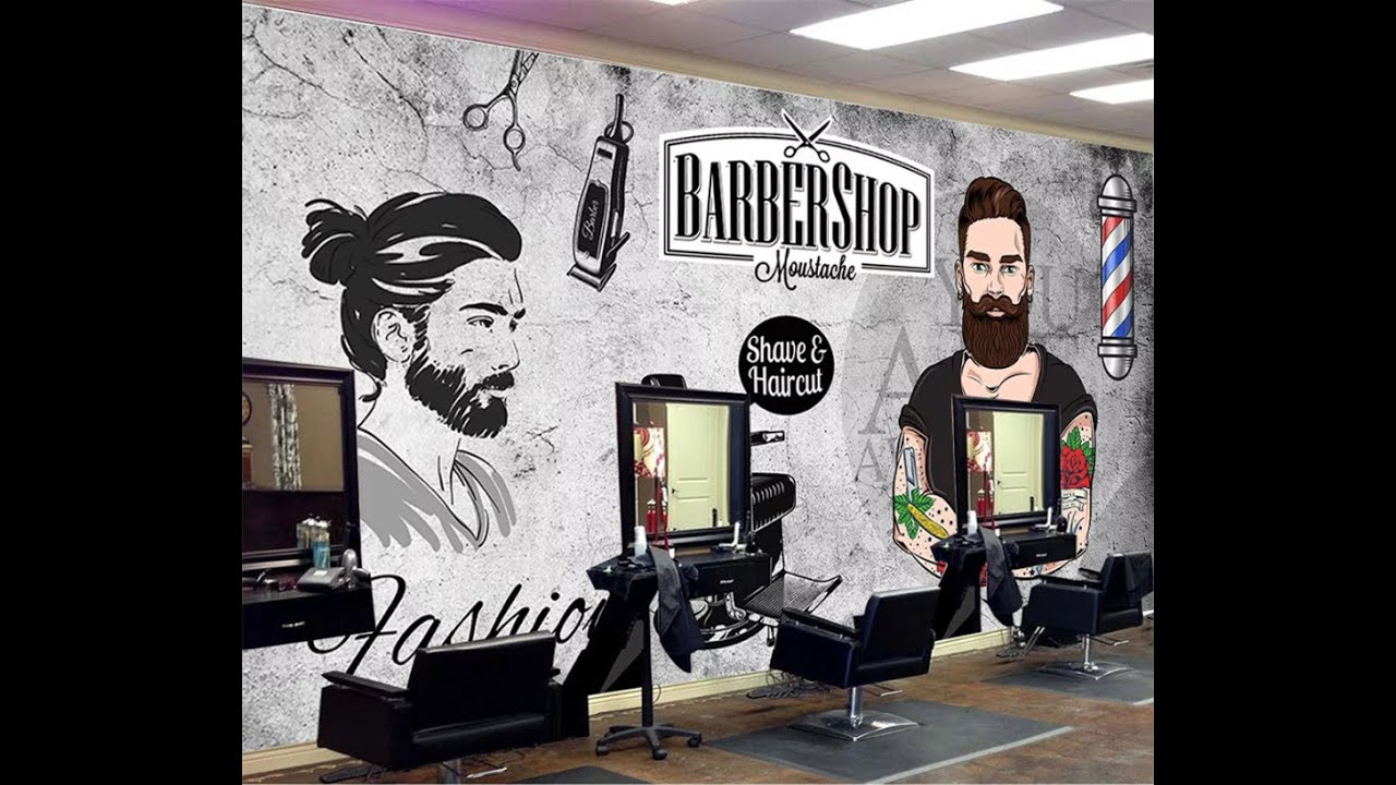 1280x720 Barber Shop wallpaper Design 2022. Latest Design For Barber Shop. Barber Shop Wallpaper #Wall