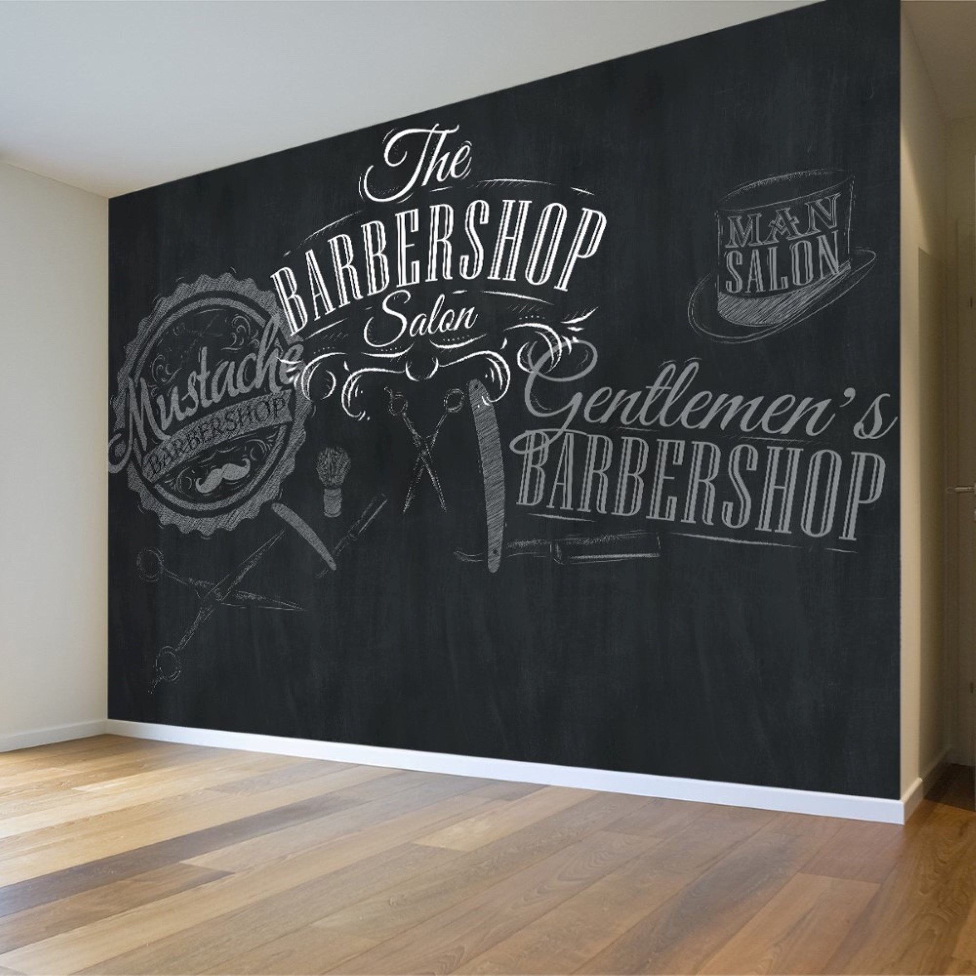 2000x2000 Barbershop Hairdresser Wallpaper Black Background Wall