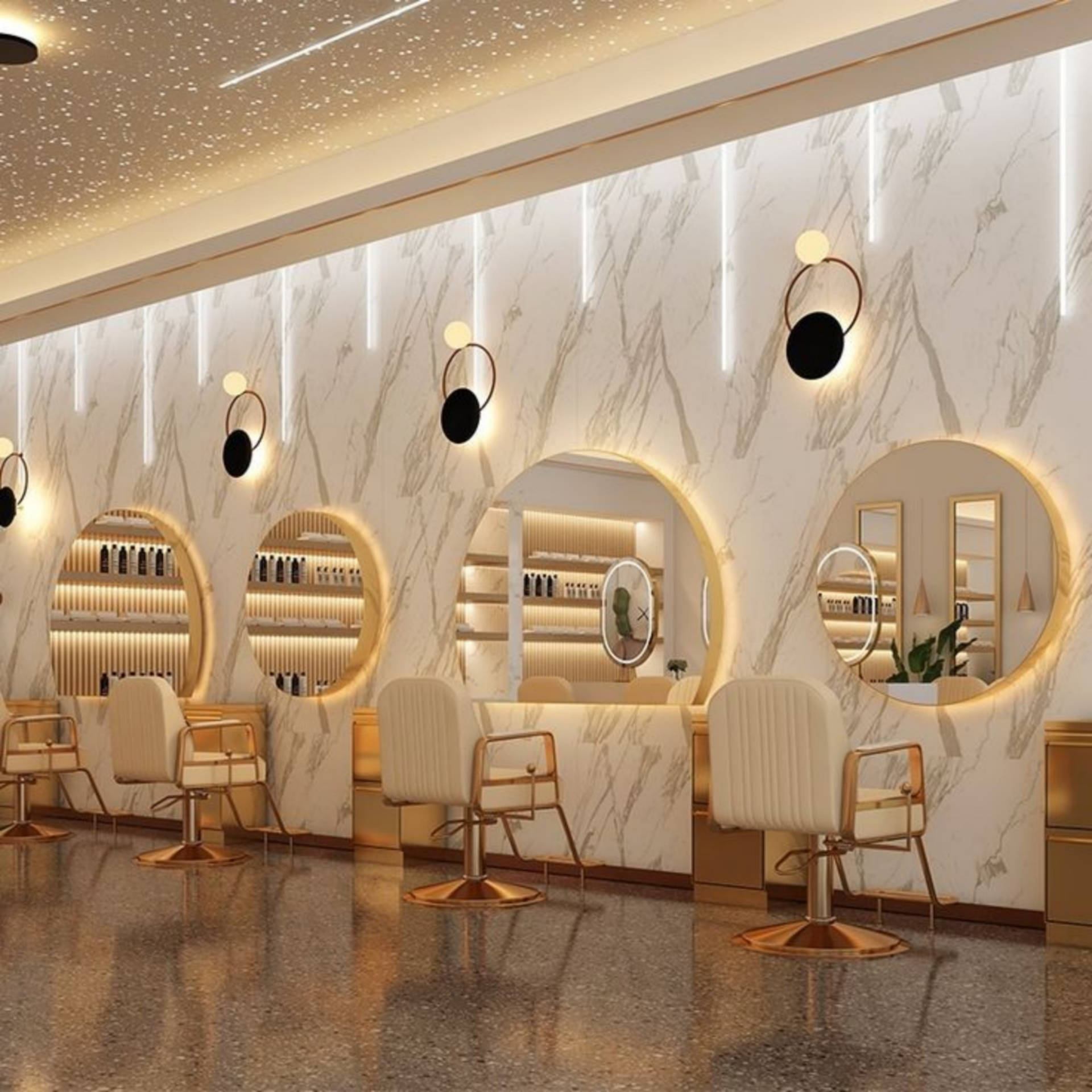 1920x1920 Download Luxurious Aesthetic Hair Salon Wallpaper