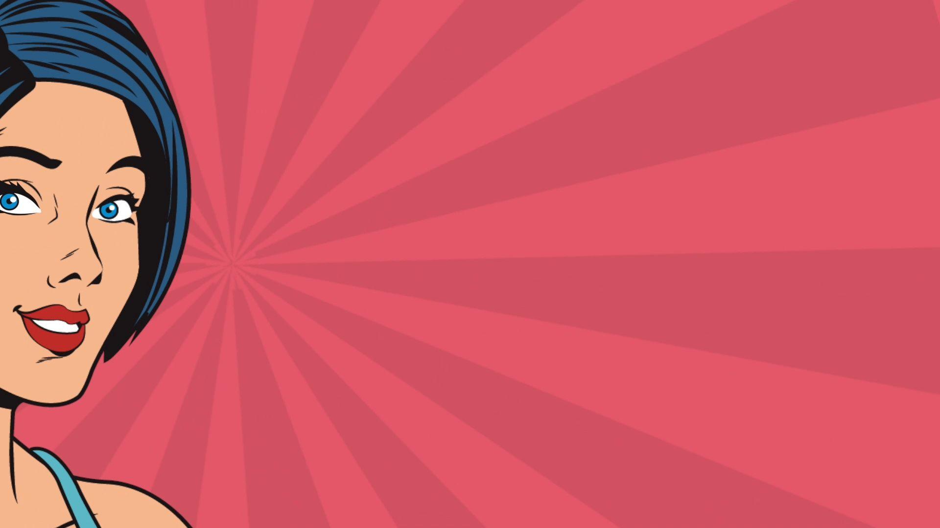 1920x1080 Beautiful woman pop art HD animation Footage