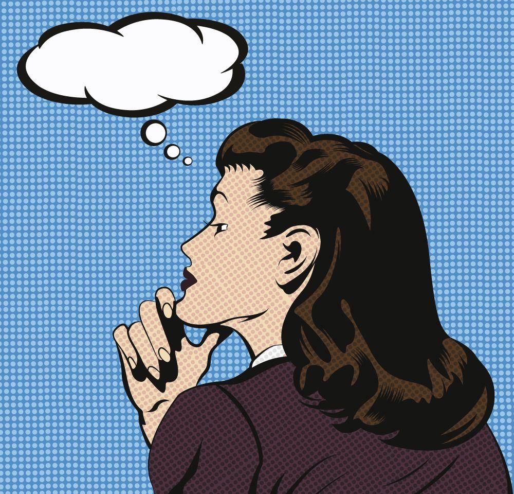 1000x960 Photo Wallpaper. Thinking Woman Pop Art
