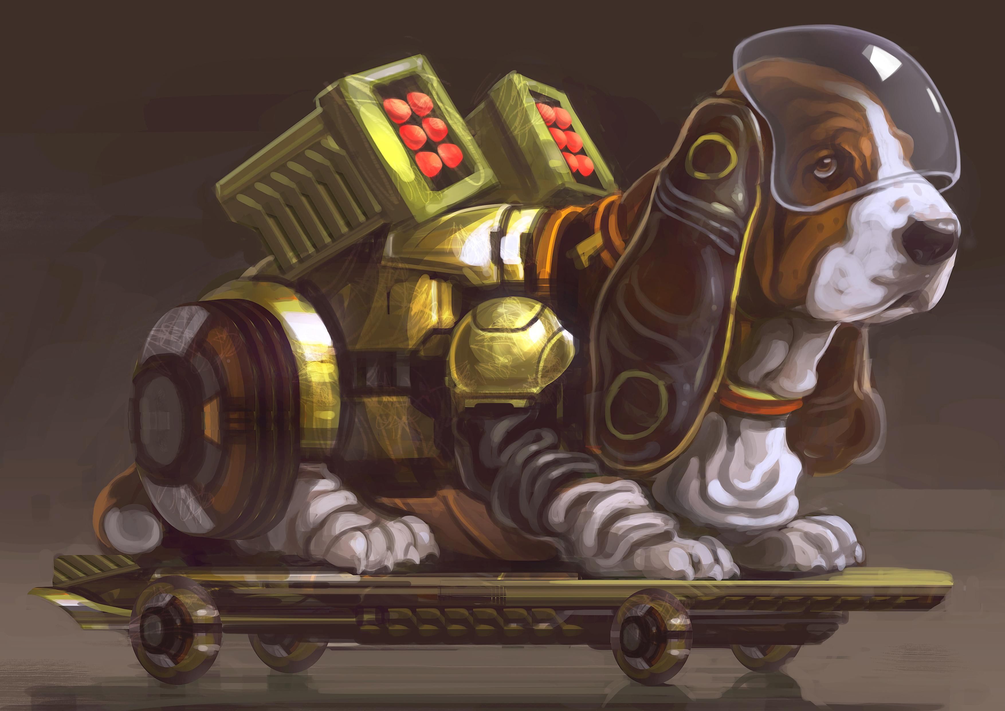 3508x2480 Wallpaper / technics, dogs, fantasy, basset hound, basset, 2K, hound free download