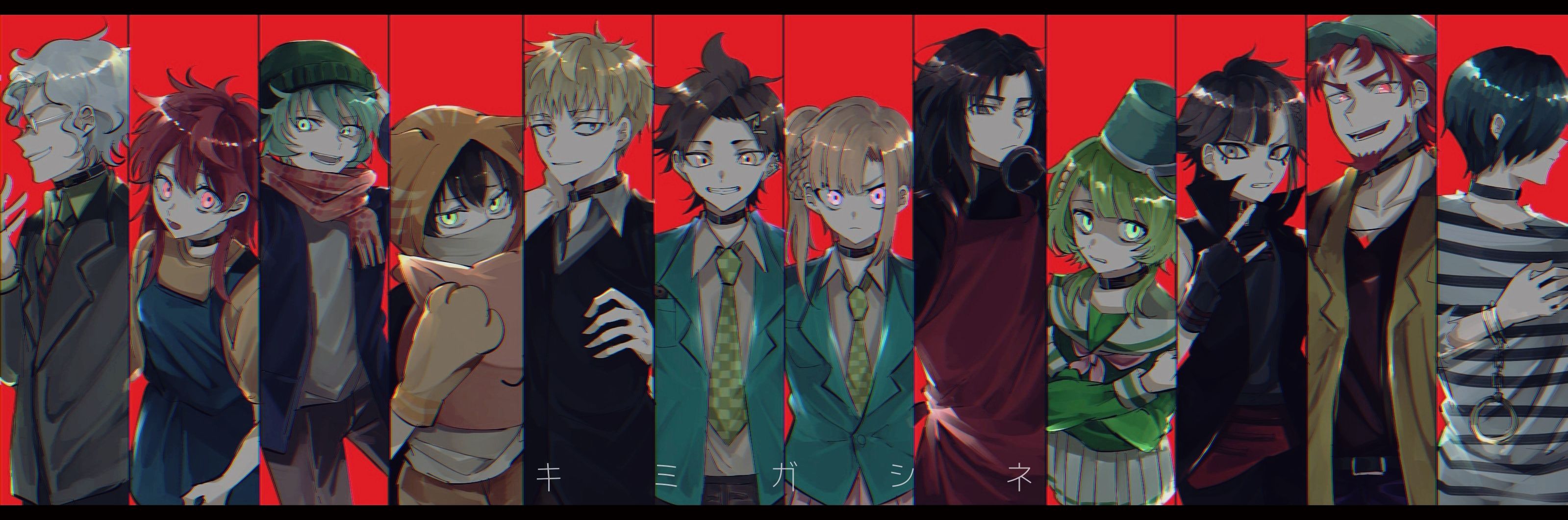 3198x1060 Kimi ga Shine (Your Turn To Die) Anime Image Board Mobile