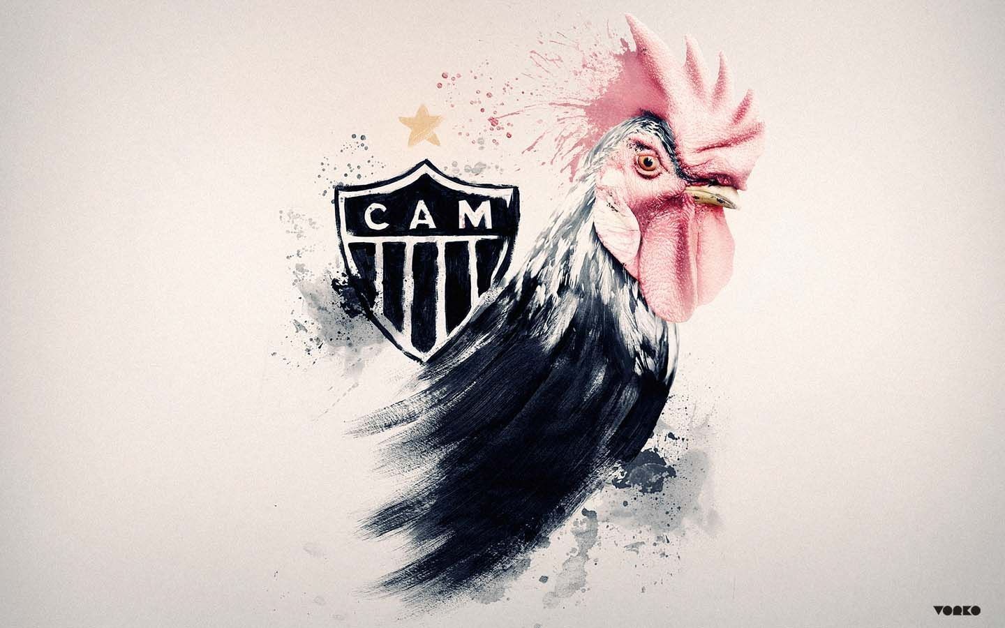1440x900 soccer clubs, rooster, animals, Clube Atlético Mineiro, artwork, simple background, Brazil Gallery HD Wallpaper