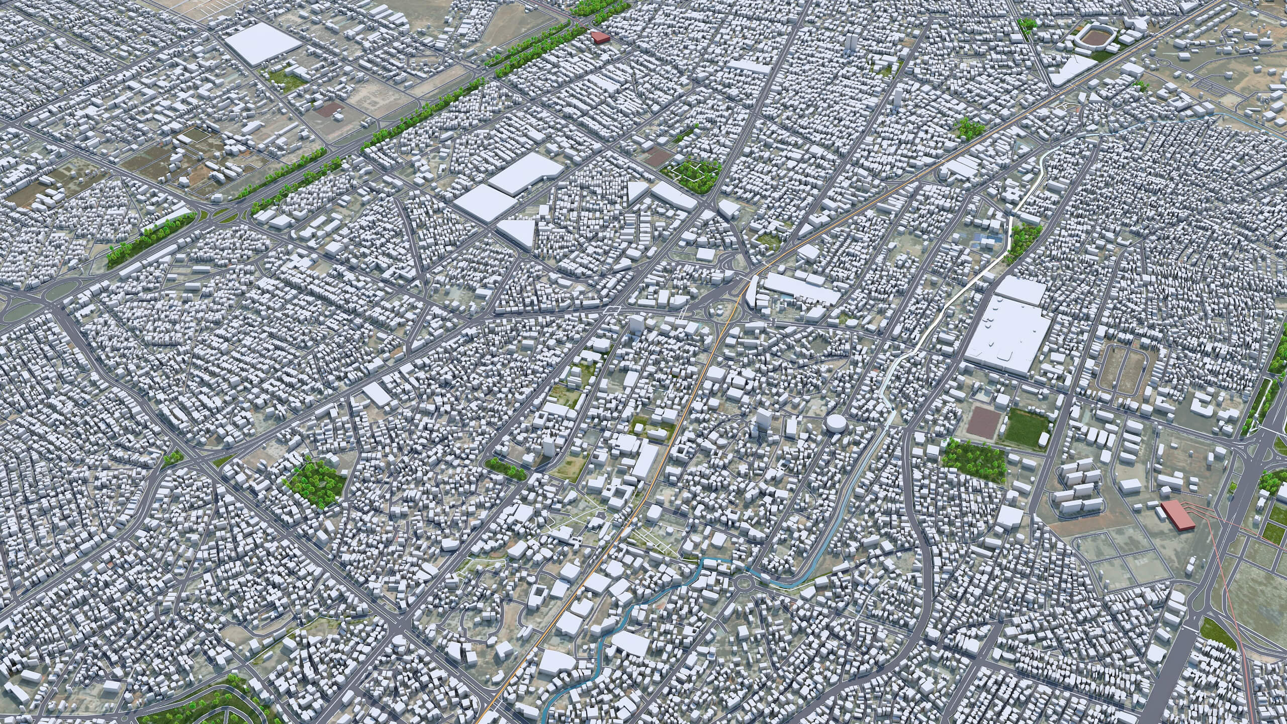 2560x1440 Kermanshah City Iran 3D Model 50km