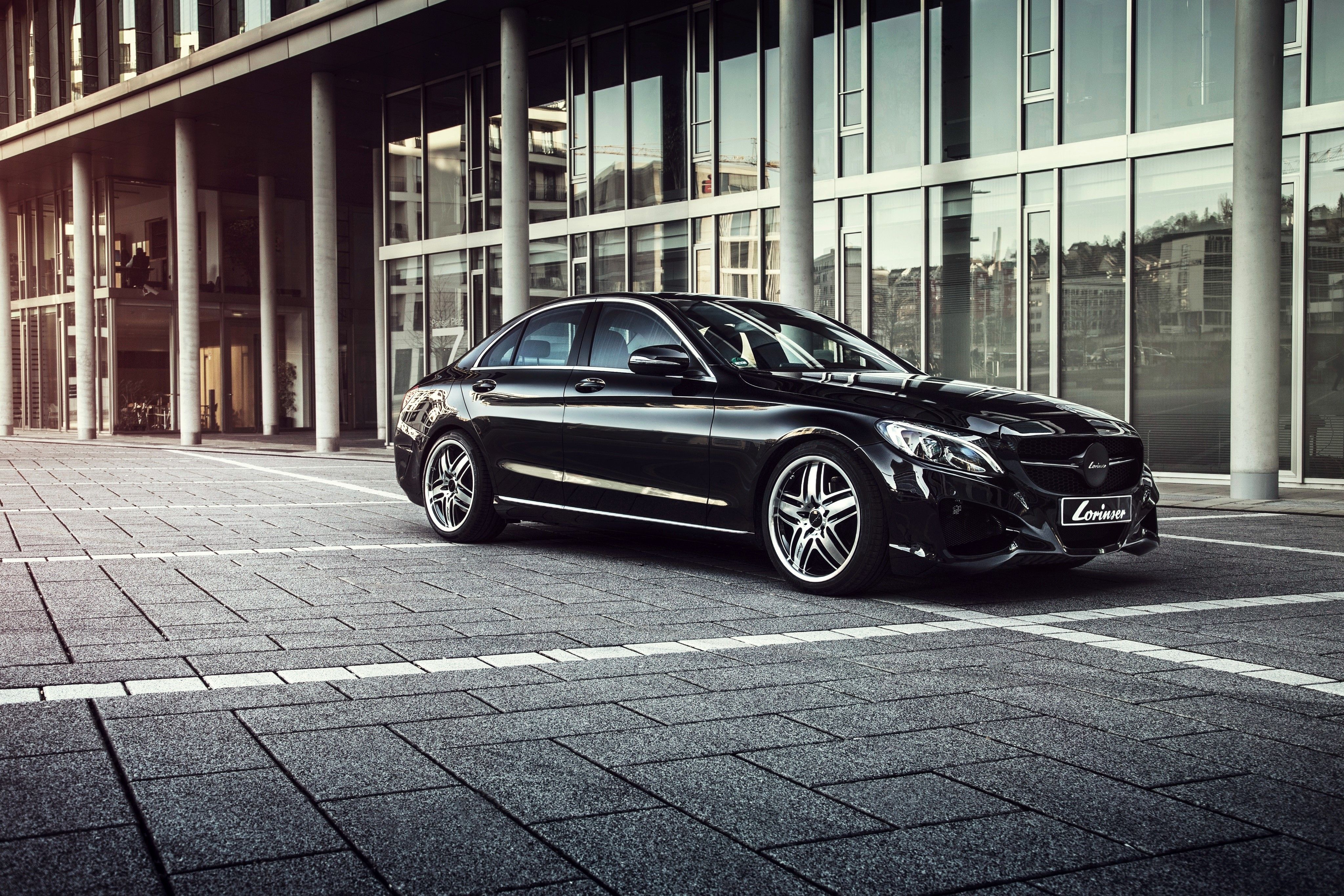 4096x2731 4K, 2014 Lorinser C Klasse W Mercedes Benz, Black, Side Gallery HD Wallpaper