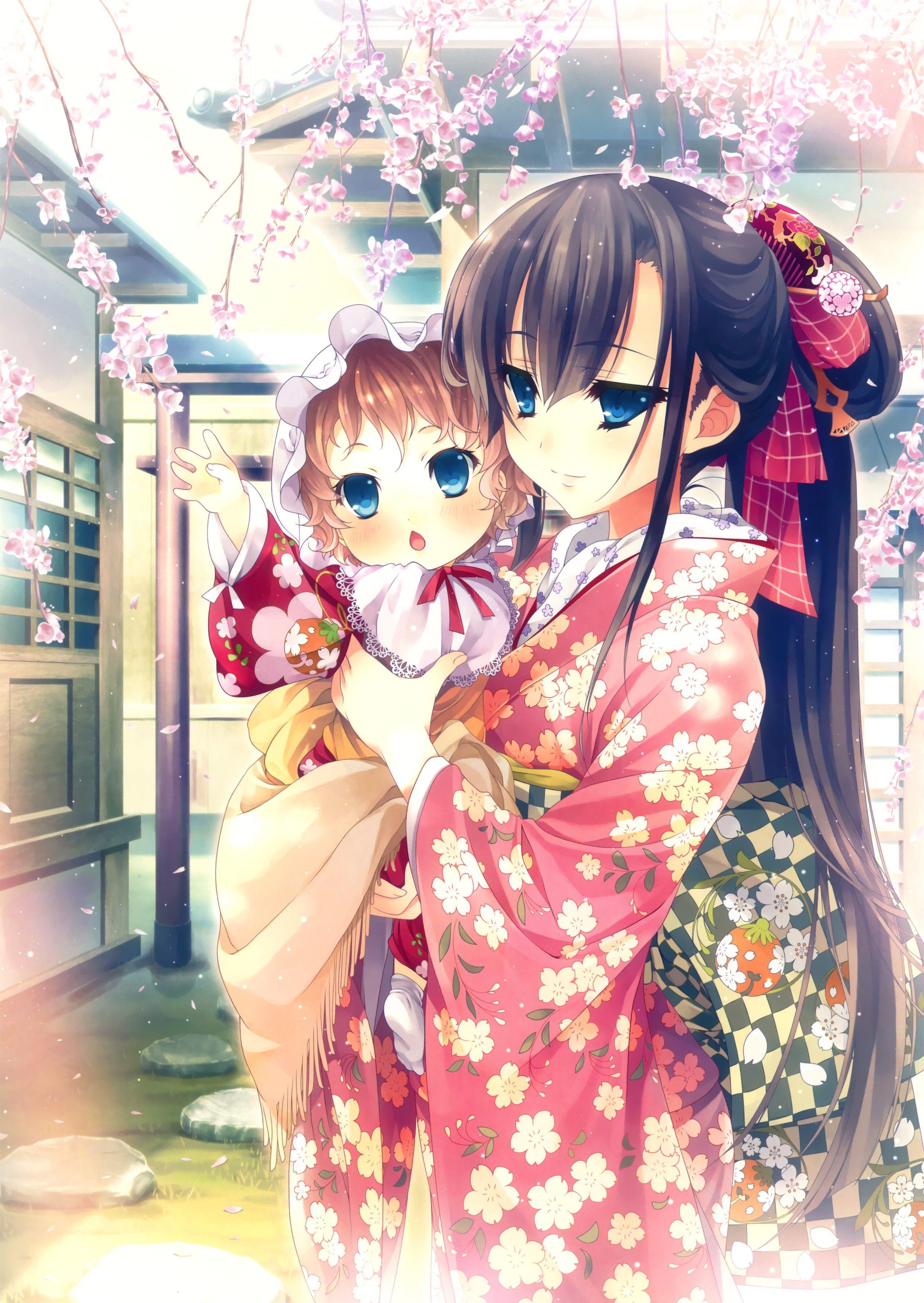 Beautiful Kimono Anime Girl Wallpapers Top Free Beautiful