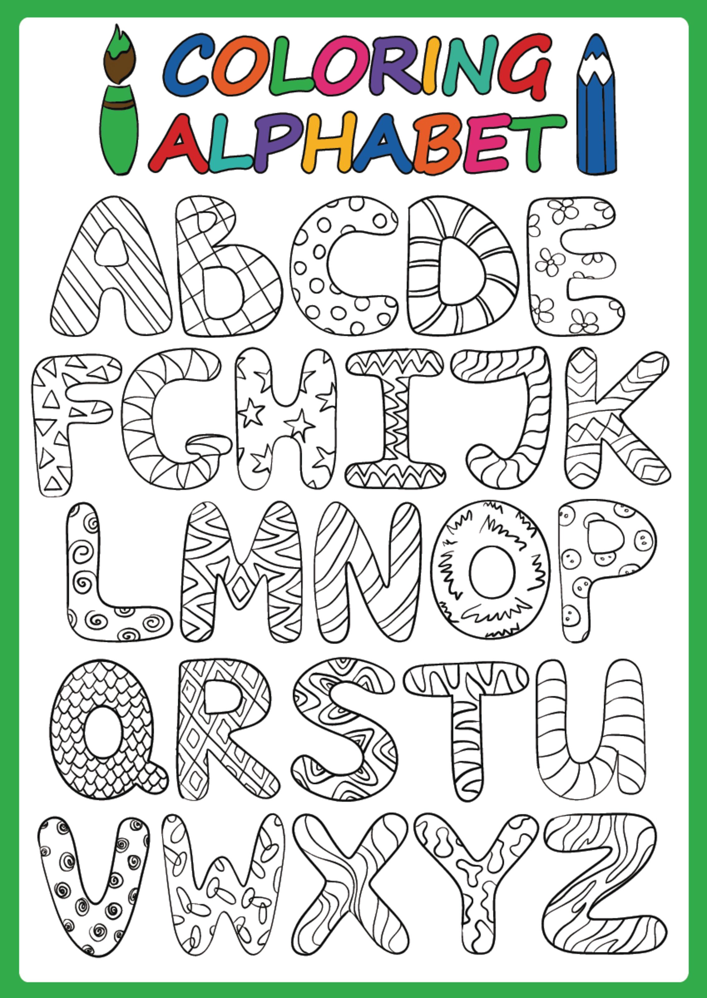 2267x3200 Colorable Children's Alphabet Mural Your Way