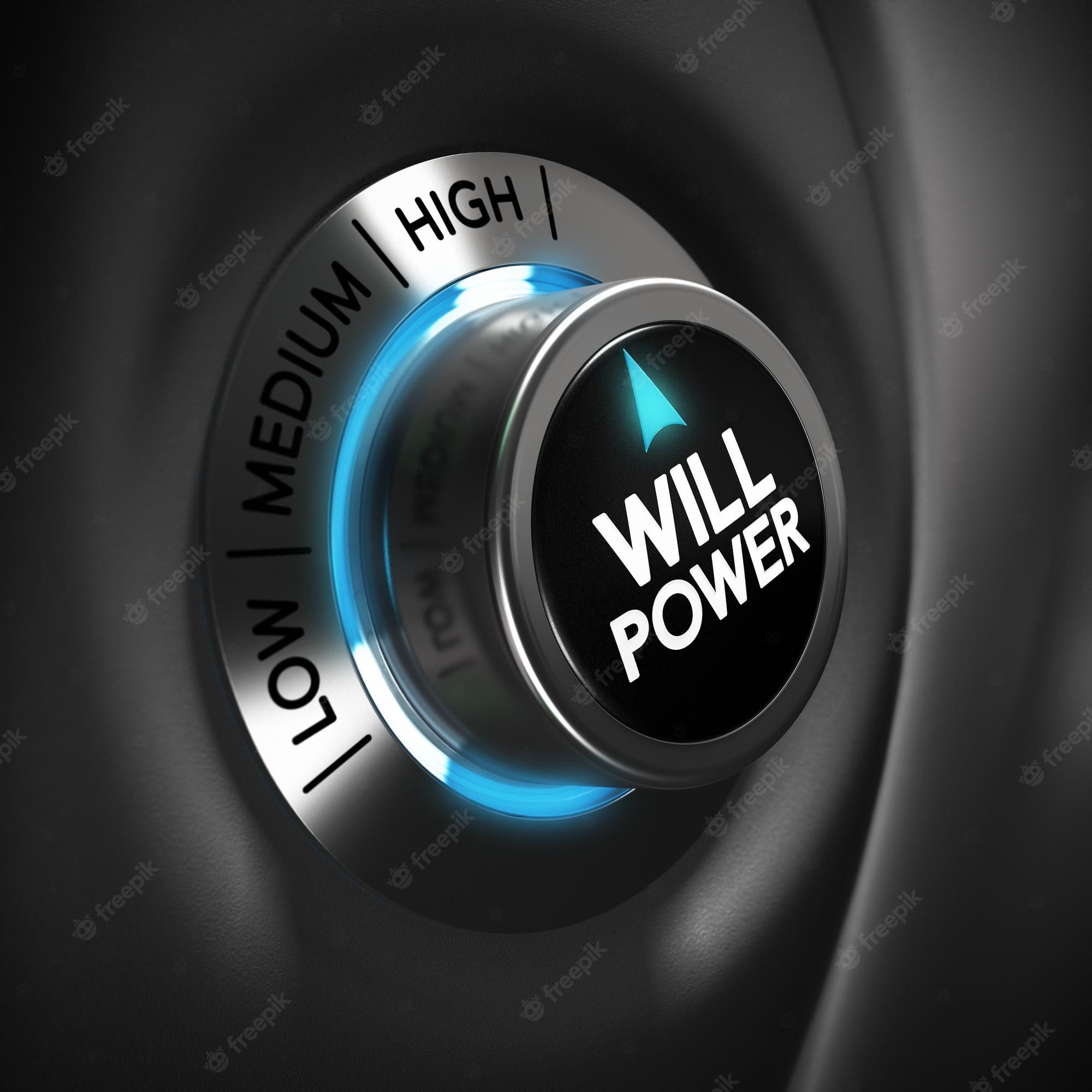 2000x2000 Premium Photo. Will power selector button with blue and grey tones. conceptual 3D render image with depth of field blur effect. concept suitable for volition illustration uccessful business or motivation