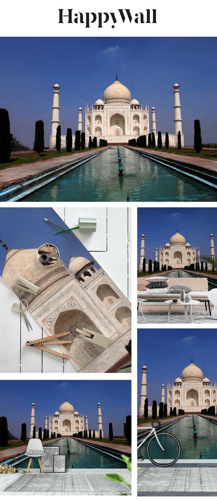 736x1695 Taj Mahal At Sunset wallpaper. Happywall. Brown. Monument. Sunset. Building. Taj mahal, Wall murals, Building