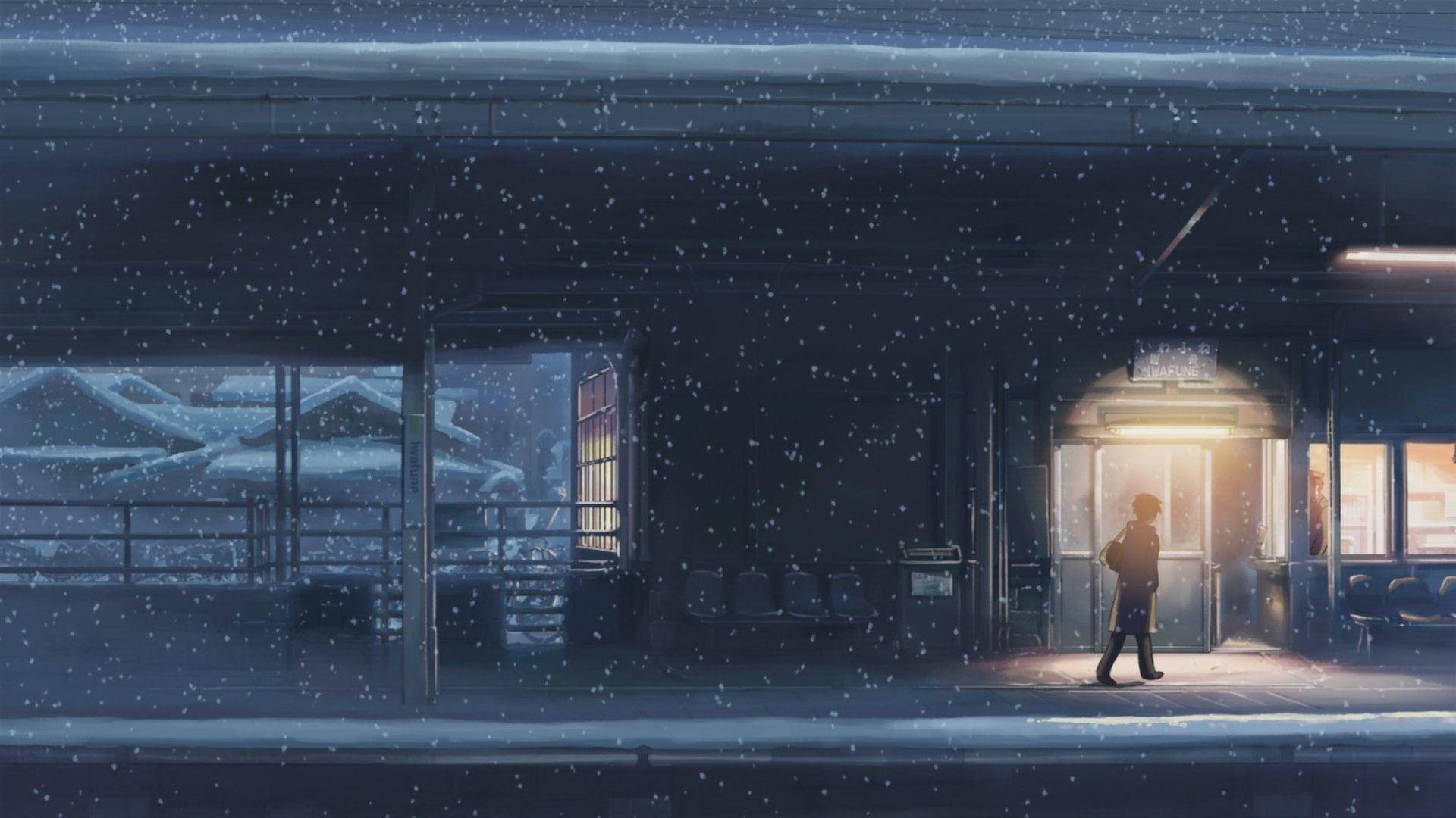 1920x1080 Download Train Station Aesthetic Anime Scenery Wallpaper
