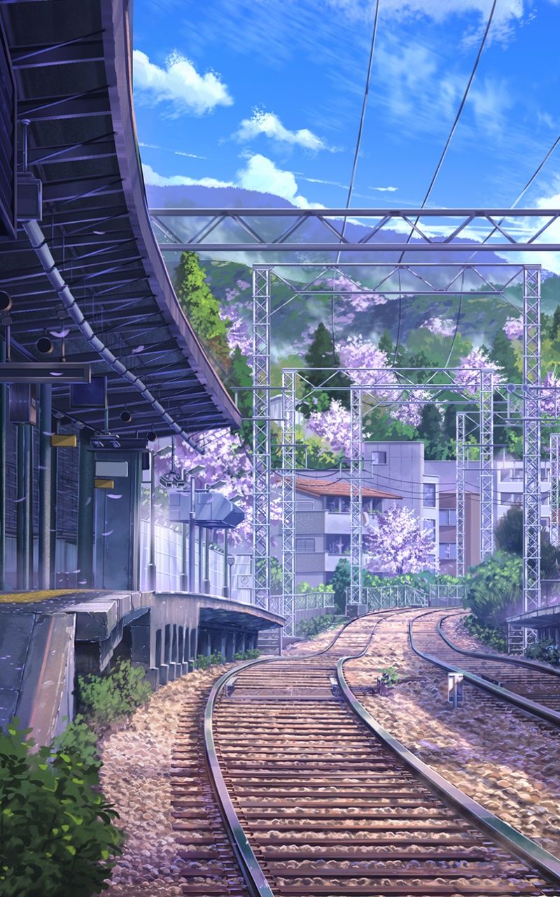800x1280 Wallpaper / Anime Original Phone Wallpaper, Train Station, 800x1280 free download