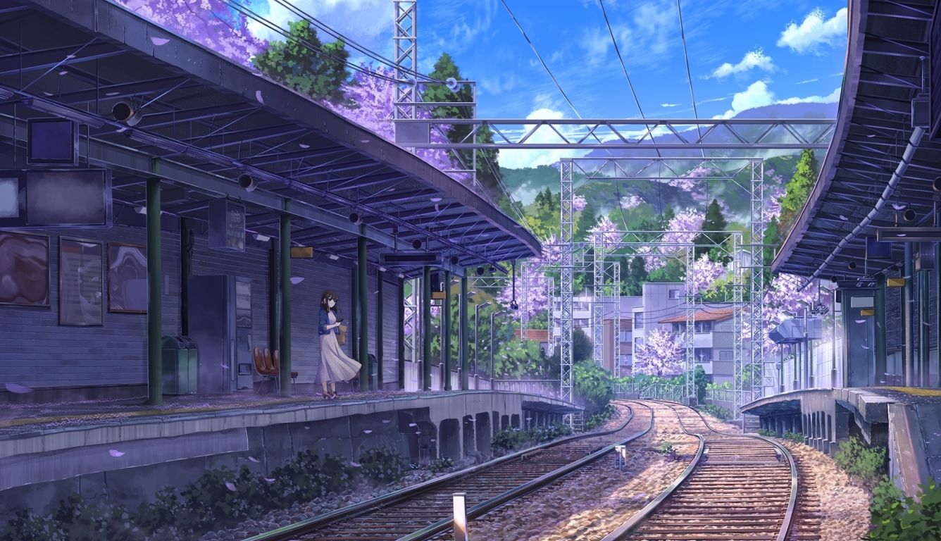 1336x768 Summer Train Wallpaper