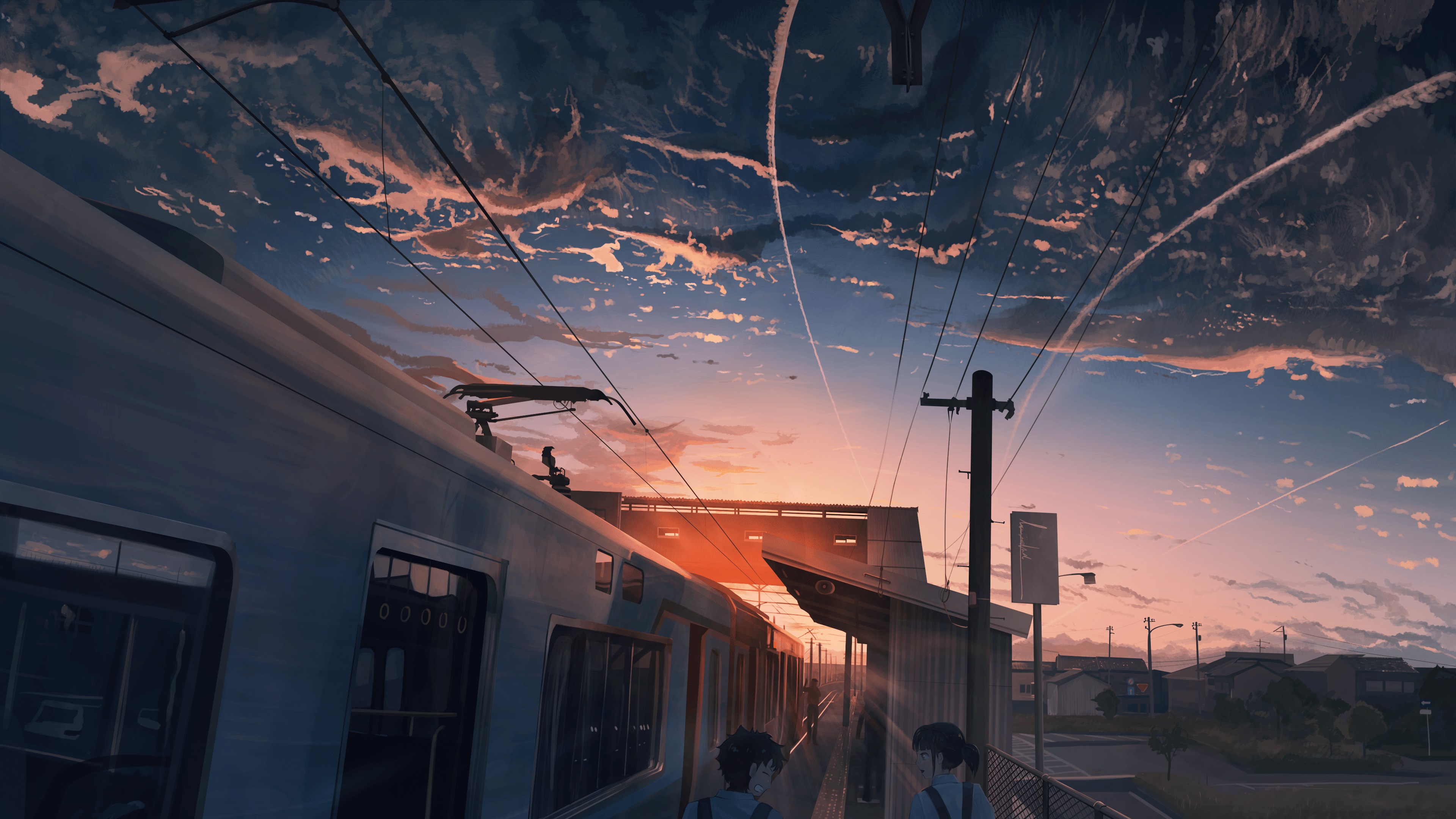 3840x2160 Anime Train 4k Ultra HD Wallpaper