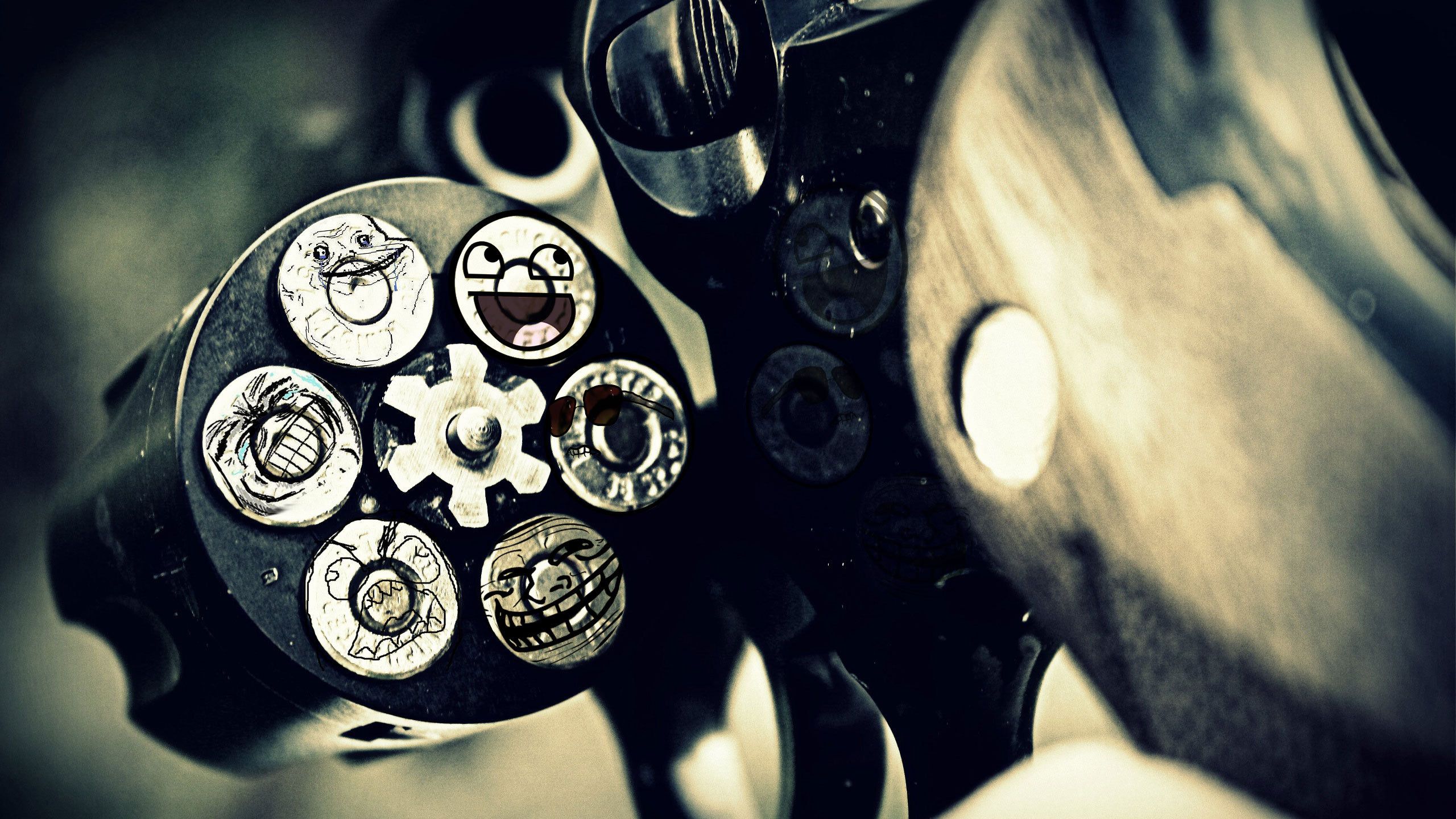 2560x1440 Download wallpaper revolver, awesome, meme, trollface, section miscellanea in resolution 2560x1440