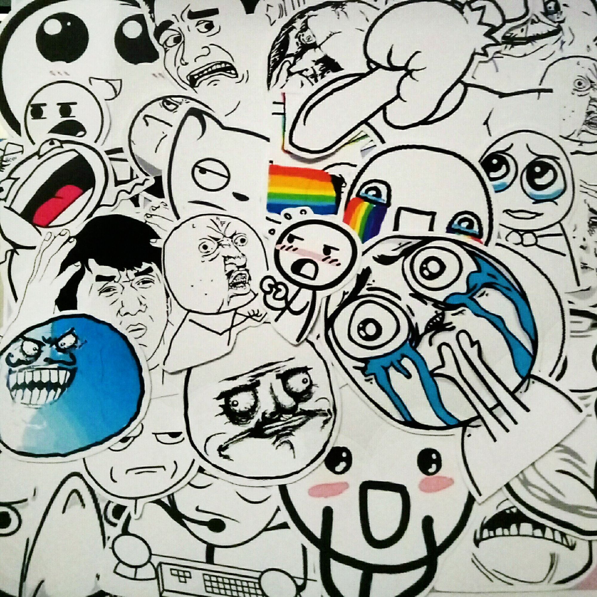 2000x2000 Troll Face Stickers Paper or Vinyl 30 Pcs Pack