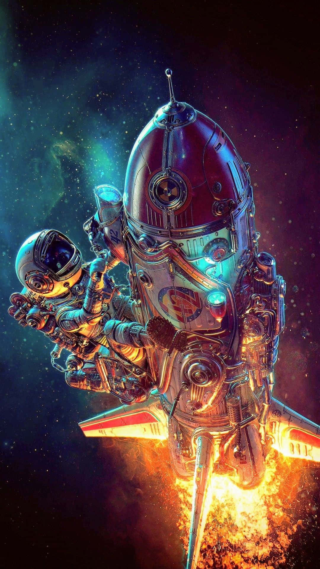 1080x1920 Download A Spaceship Flyingce Wallpaper