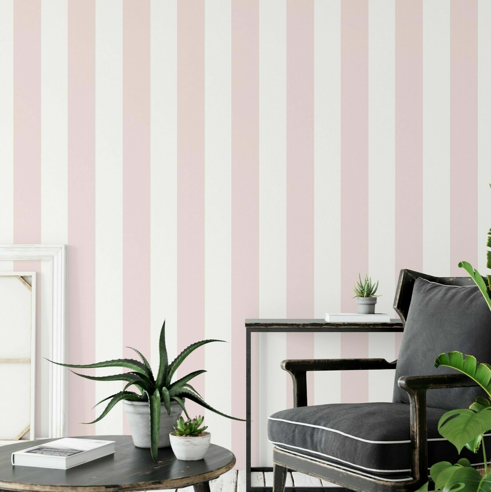 1598x1600 Candy Pink and White Stripes Bold Lines Stripe Wallpaper Kids Girls Nursery New 4000441286908