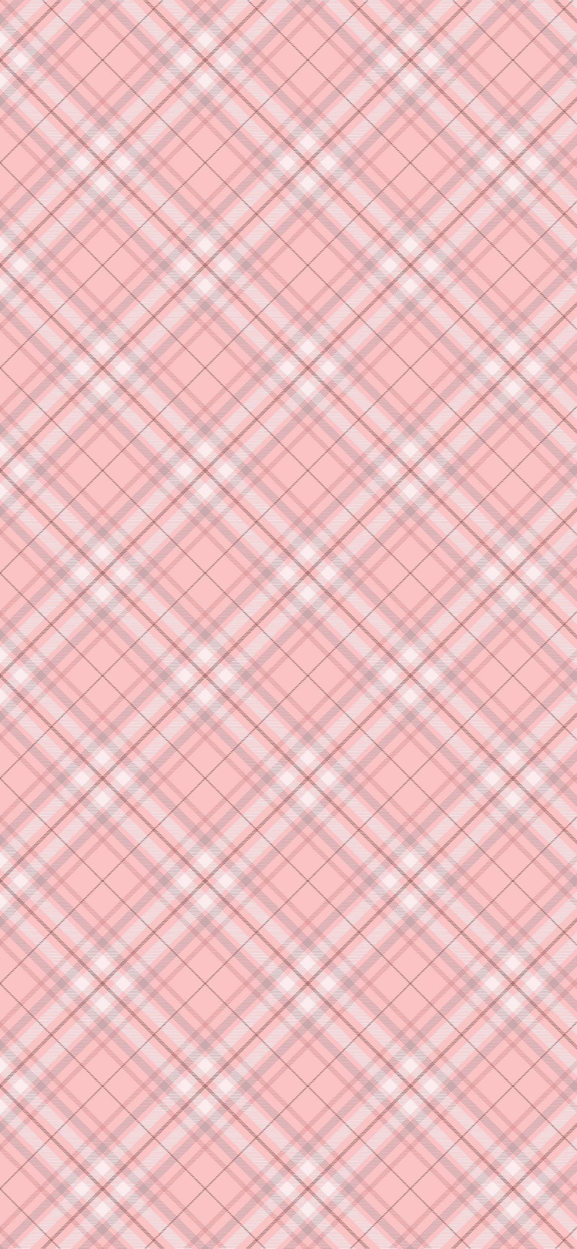 1170x2532 Pink Aesthetic Picture : Burberry Pink Plaid Wallpaper