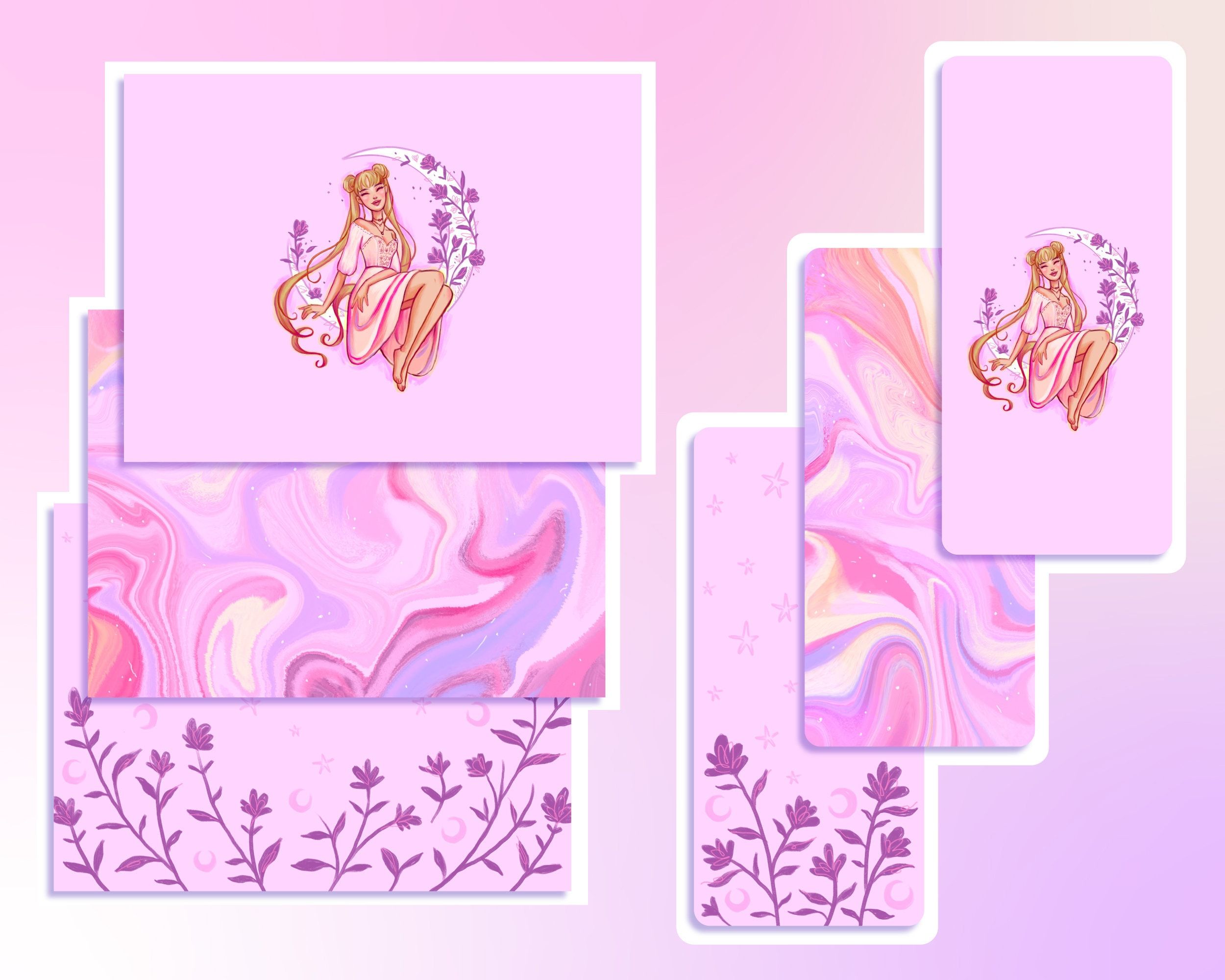 2500x2000 Pastel Sailor Moon Wallpaper Set