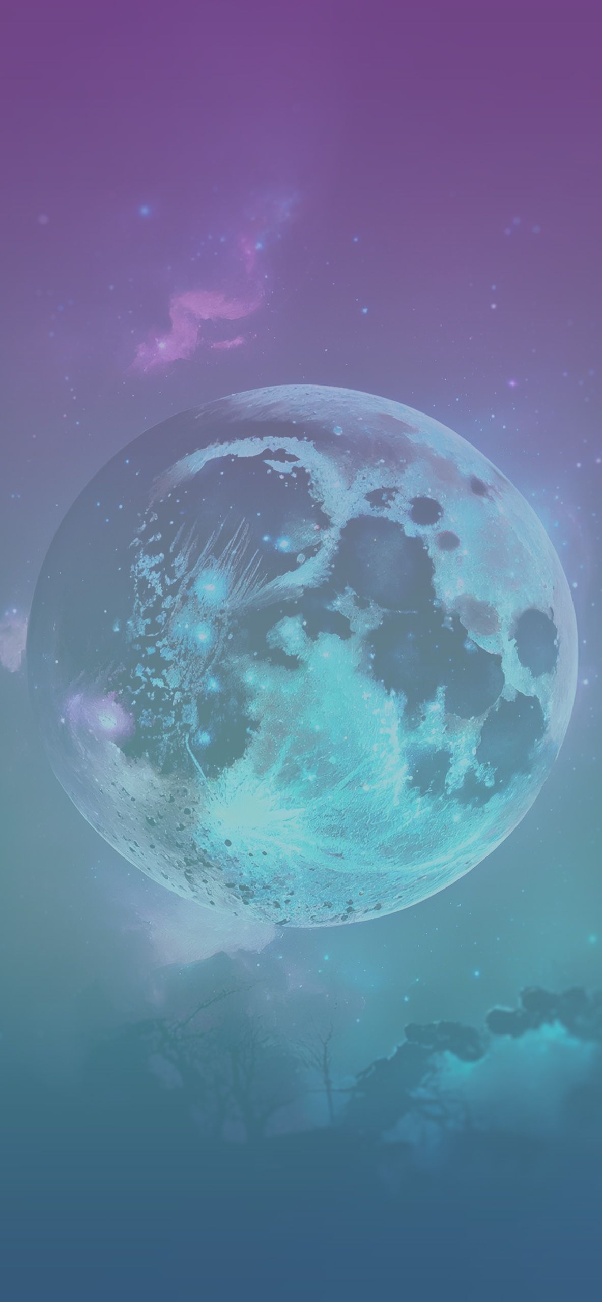 1183x2560 Galaxy Moon Wallpaper Aesthetic Wallpaper iPhone 4k