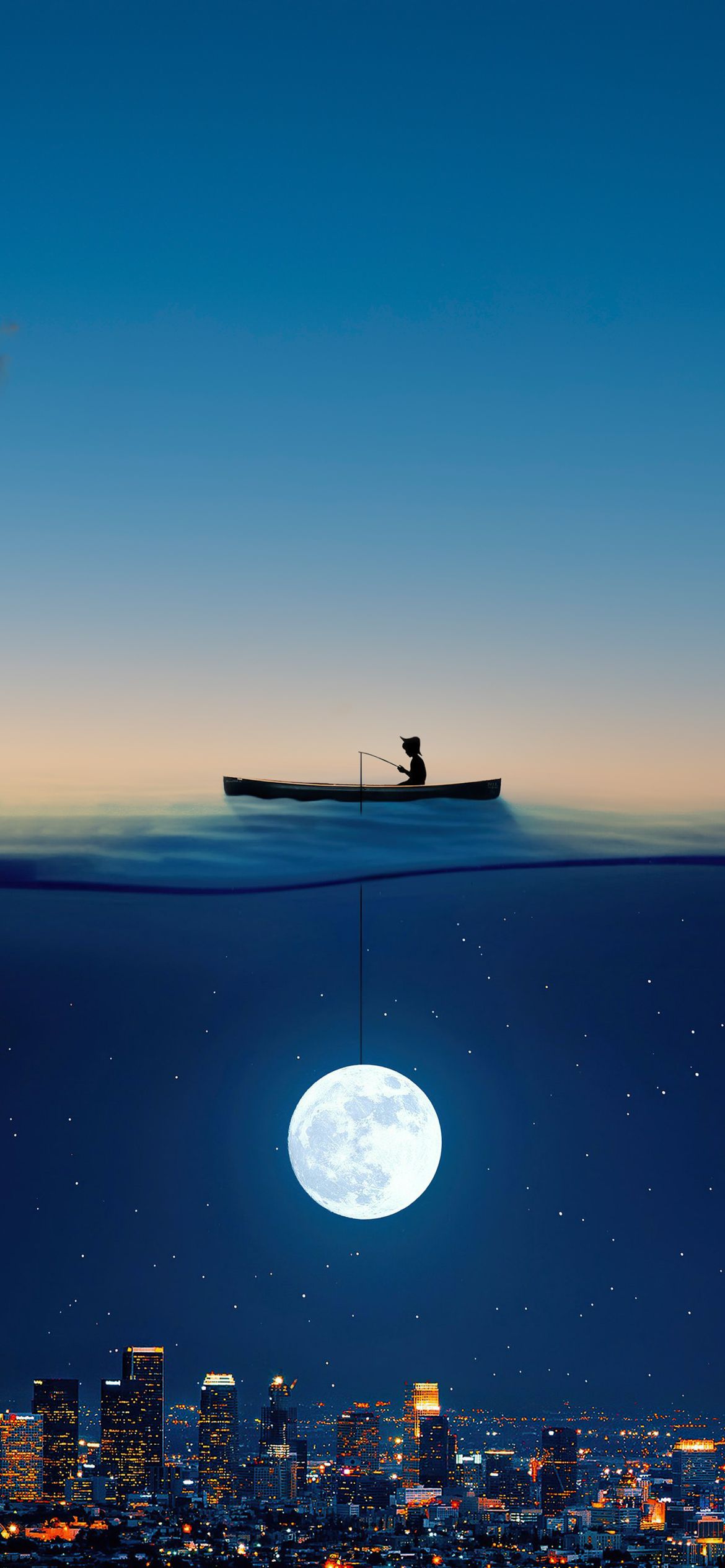 1170x2532 Fishing moon Wallpaper iPhone
