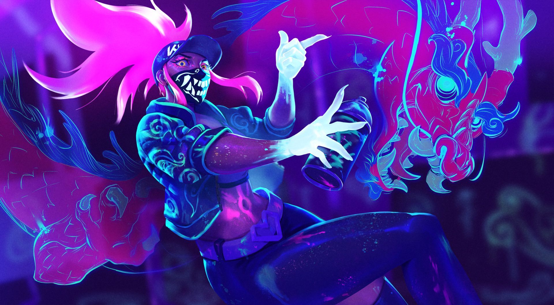 1920x1059 Akali K DA STARS League Of Legends. League Of Legends, Neon Wallpaper, Cool Background Wallpaper