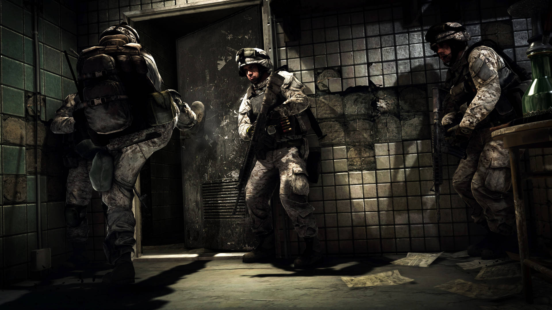 1920x1080 Download Cool Battlefield 3 Soldiers Inside Building Video Game Wallpaper