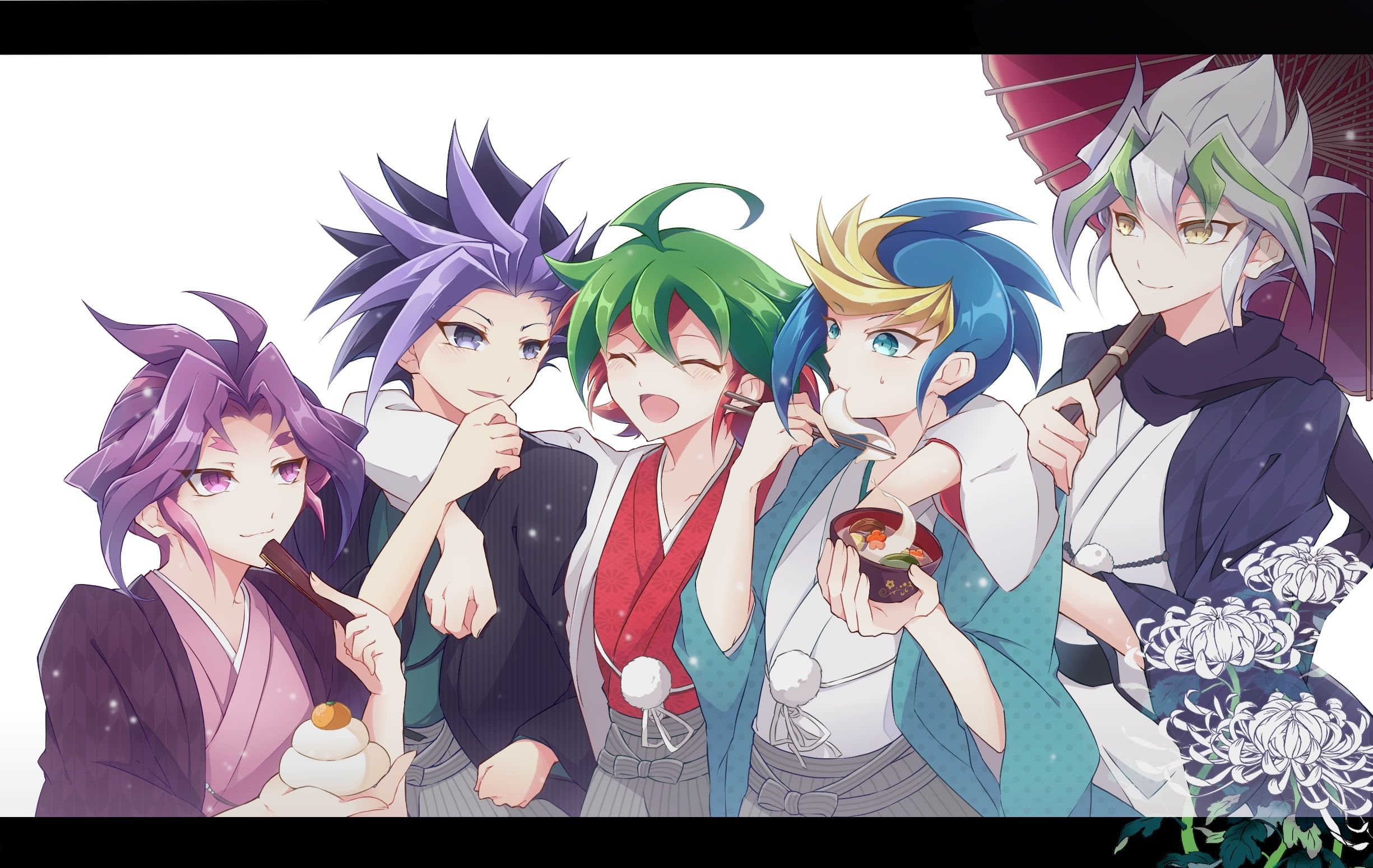 2450x1550 Wallpaper / Zarc, Happy, From, Height, 1080P, Pixiv, Yu Gi Oh!, (yu Gi Oh!, Difference, Yuuri, Arc V, Arc V), Yuto, Fanart, Sakaki, Yuya, Yuugo Free Download