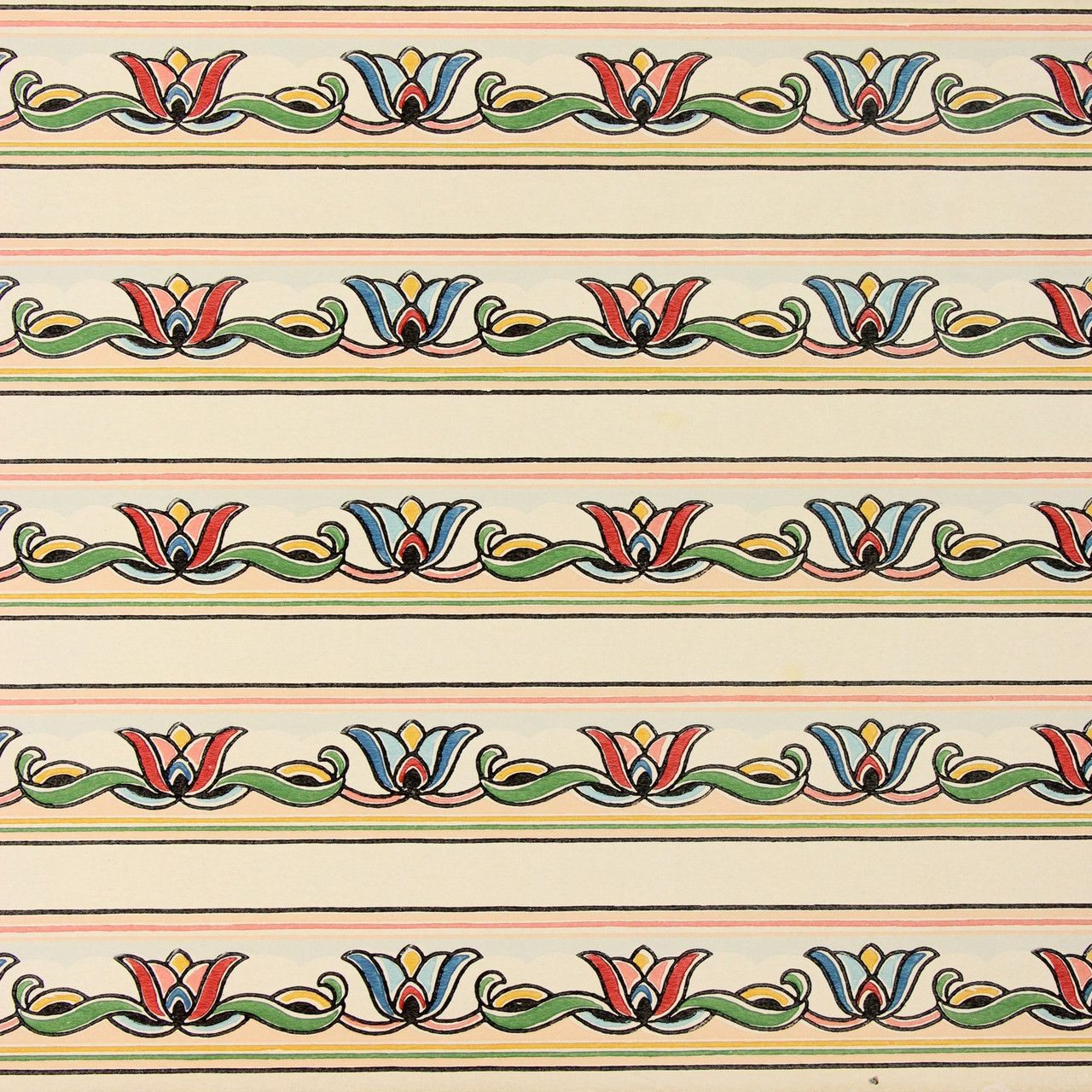 1280x1280 1930s Vintage Wallpaper Border Multi Color Flowers's Vintage Wallpaper