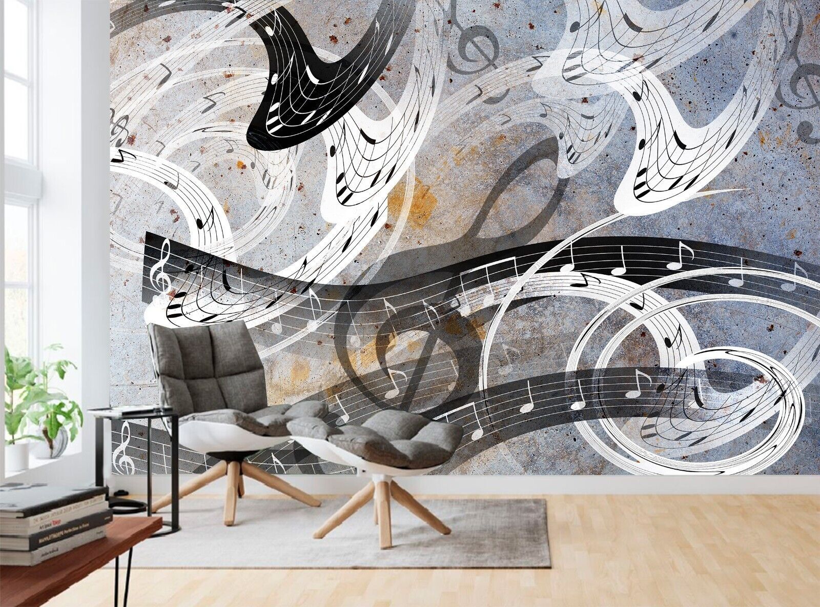 1600x1184 Music Notes Photo Wallpaper Wall Mural Musical DECOR Teenager Room Paper Poster