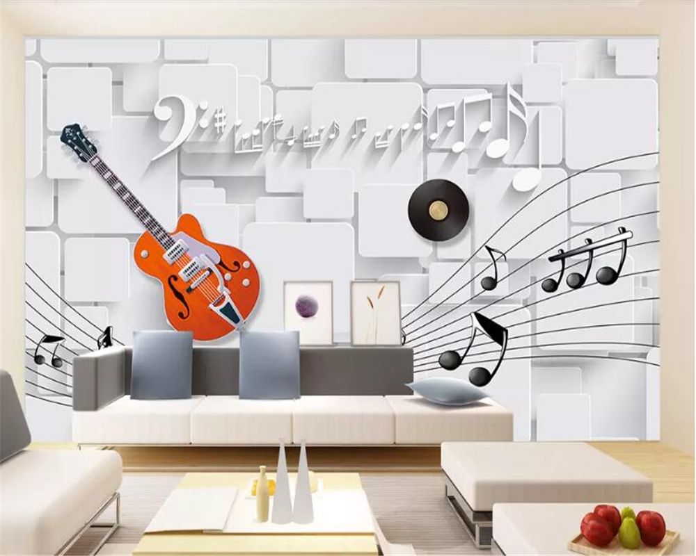 1000x800 beibehang wallpaper for walls in rolls Custom wall stickers wood board music instrument notes photo wallpaper home interior wall