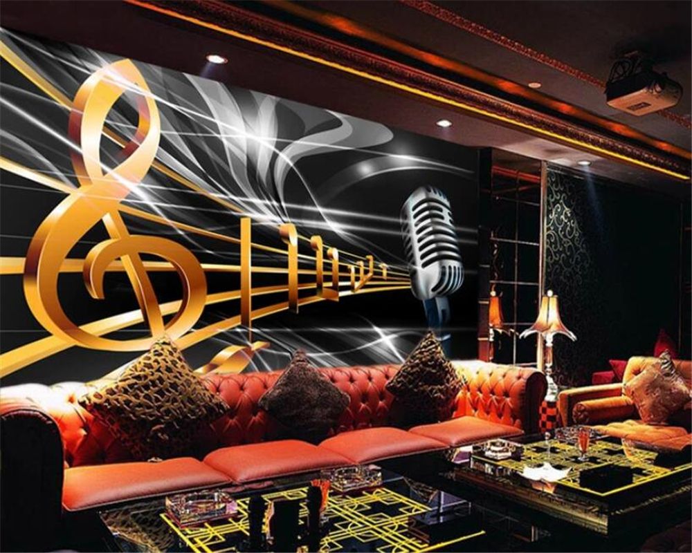 1000x800 High Quality Wallpaper Murals Dynamic Music Symbol Bar Ktv Background Papel De Parede 3D Wallpaper For Living Room Beibehang