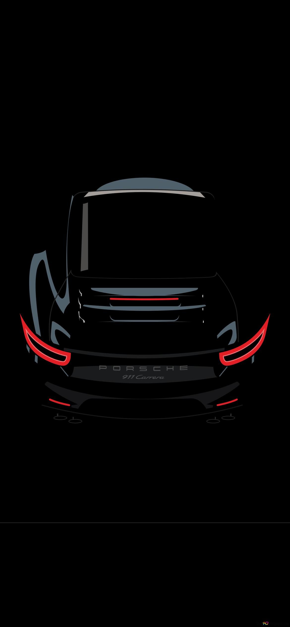 1170x2532 Black Porsche HD wallpaper download