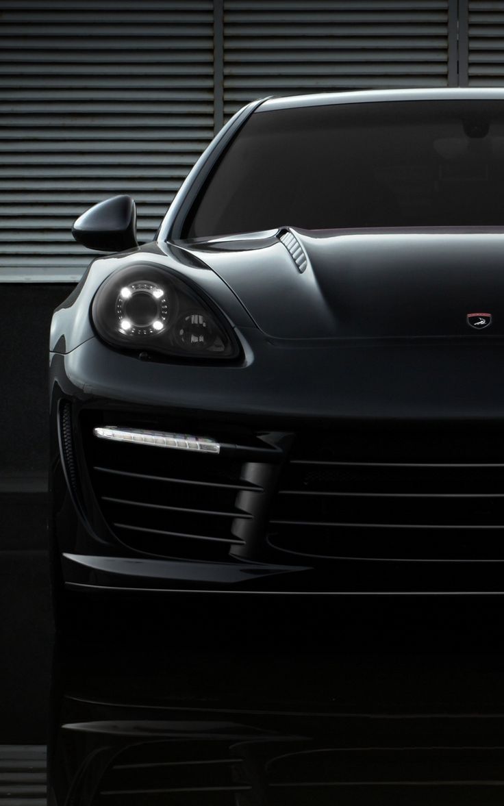 736x1177 Wallpaper front view porsche black auto