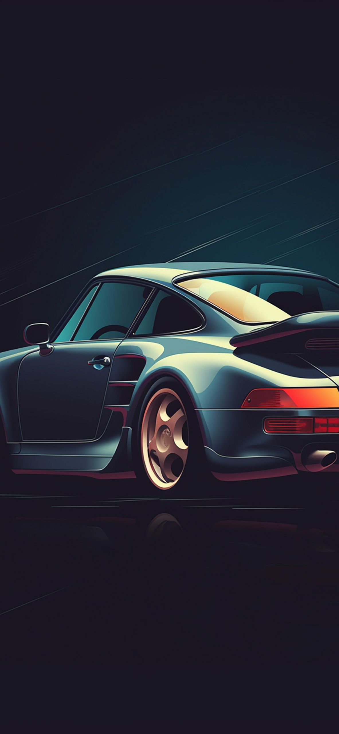 1183x2560 Porsche 930 Dark Wallpaper Wallpaper for iPhone 4k