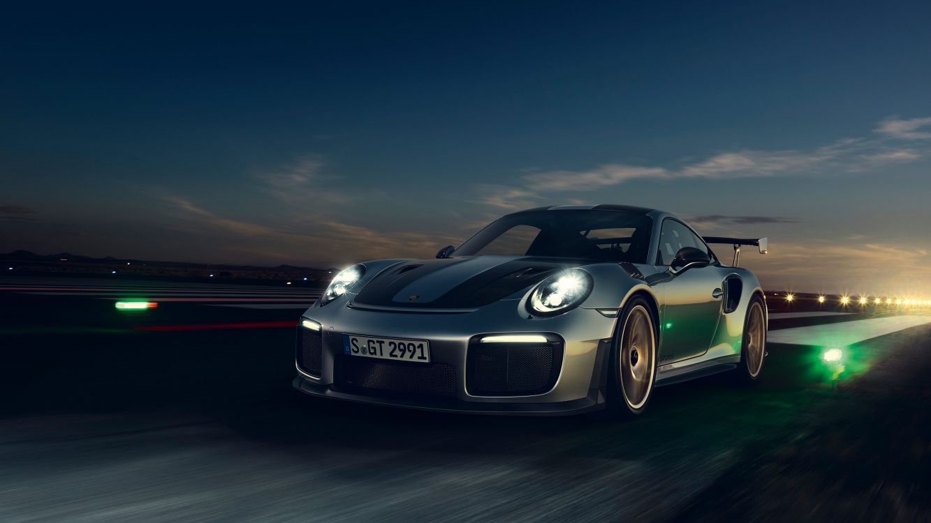 1333x750 Wallpaper Black Porsche 911 on Road During Night Time, Background Free Image
