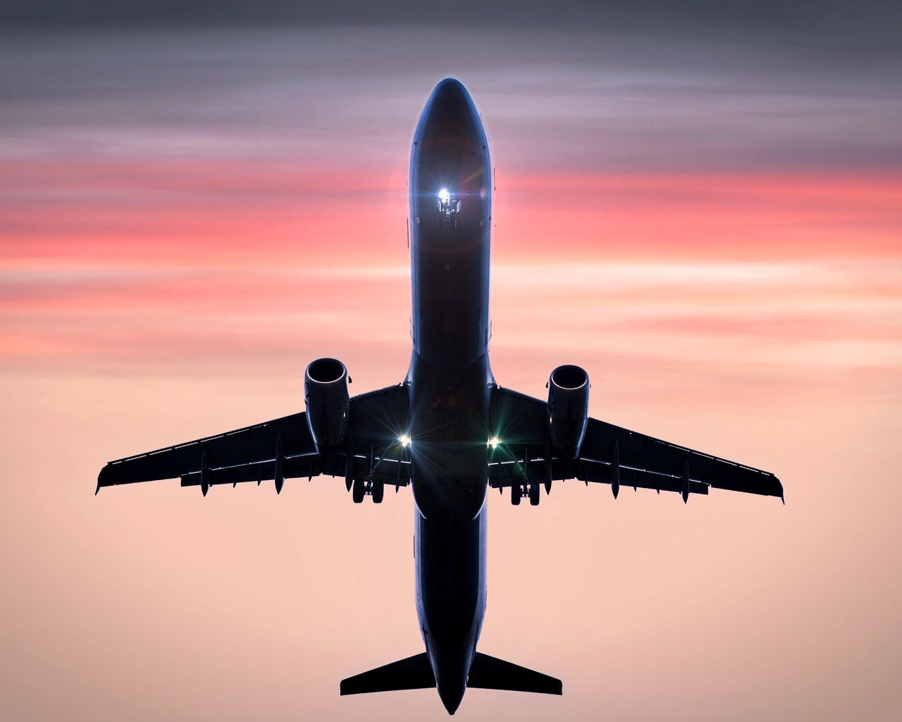 1280x1024 Download wallpaper 1280x1024 plane, flight, sky, takeoff, clouds standard 5:4 HD background