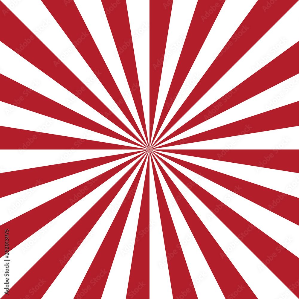 1000x1000 Sunburst background vector red and white stripes. Stock Vector