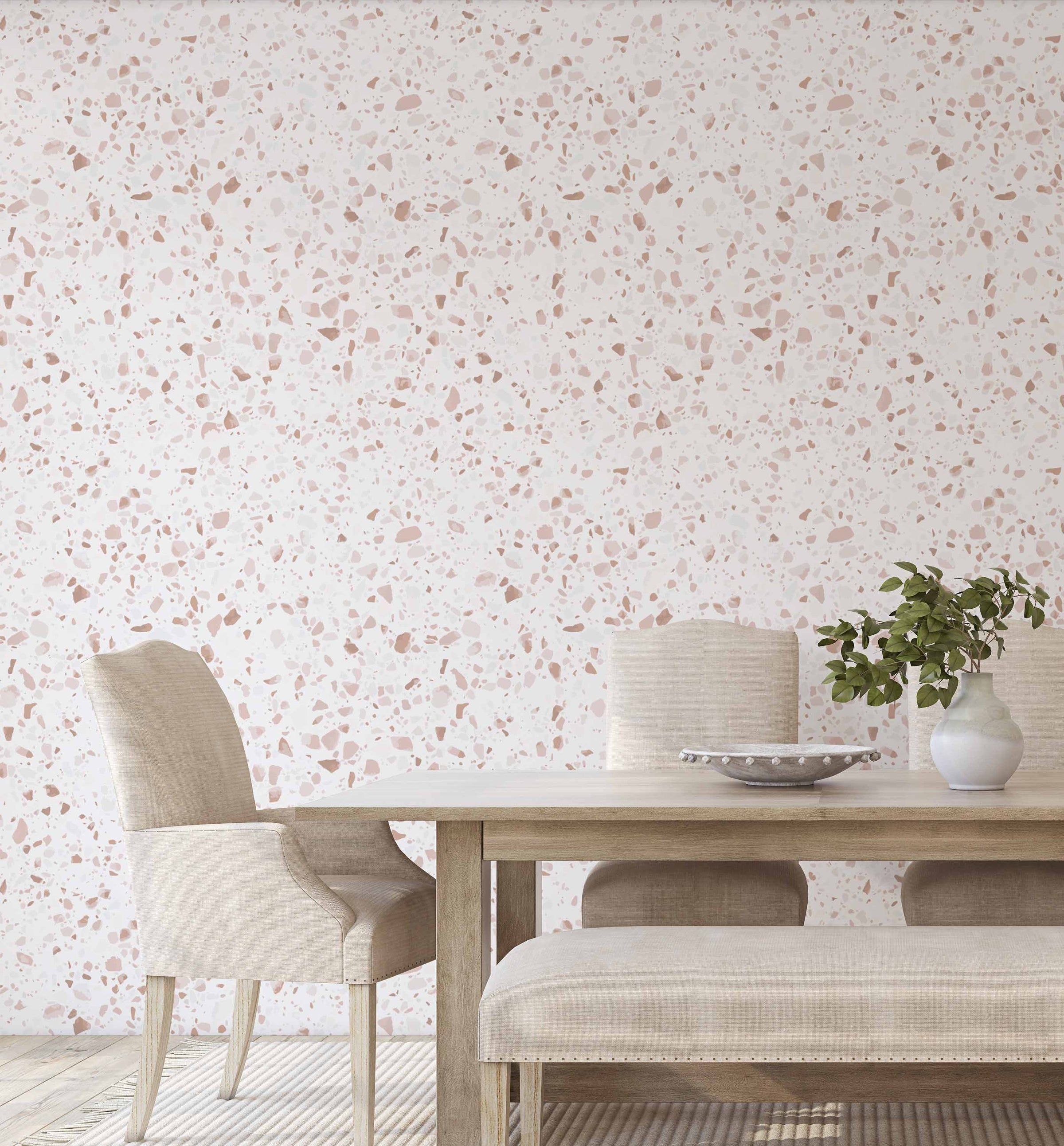 2400x2585 SHOP Modern Terrazzo Boho Style Peel & Stick Fabric Wallpaper Online