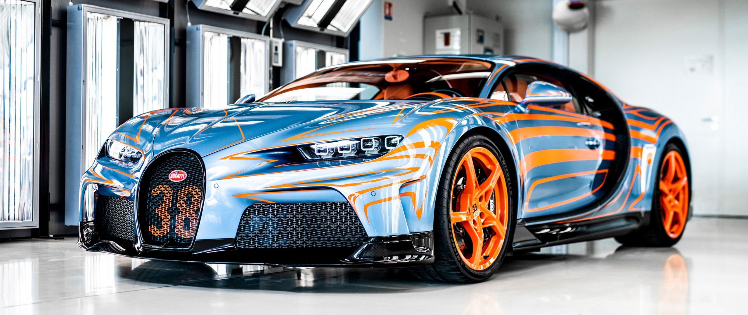 2560x1080 Bugatti Chiron Super Sport Vague de Lumière Wallpaper 4K, Limited edition